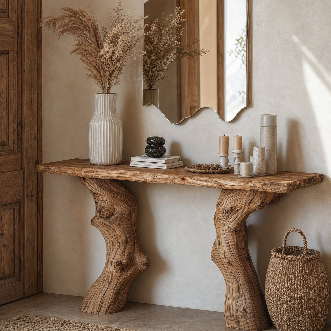 Handcrafted Wood Entry Console Table - product view 2