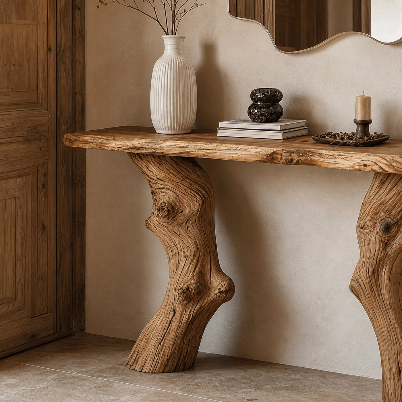 Handcrafted Wood Entry Console Table - product view 3