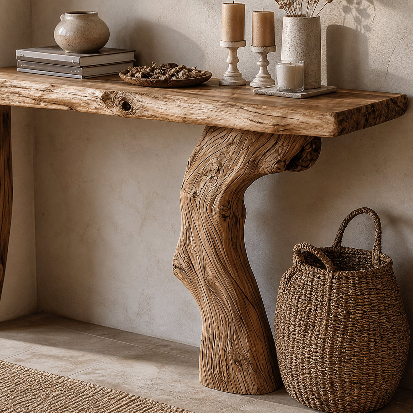 Handcrafted Wood Entry Console Table - product view 4