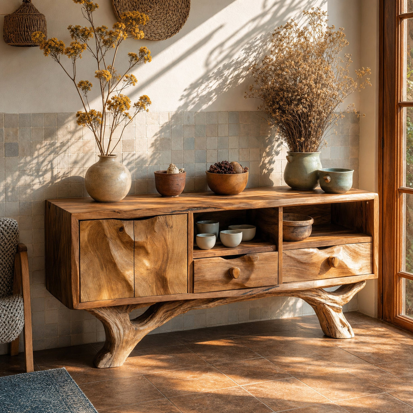 Handcrafted Wooden Console Table For Bedroom Luxury Home Accent