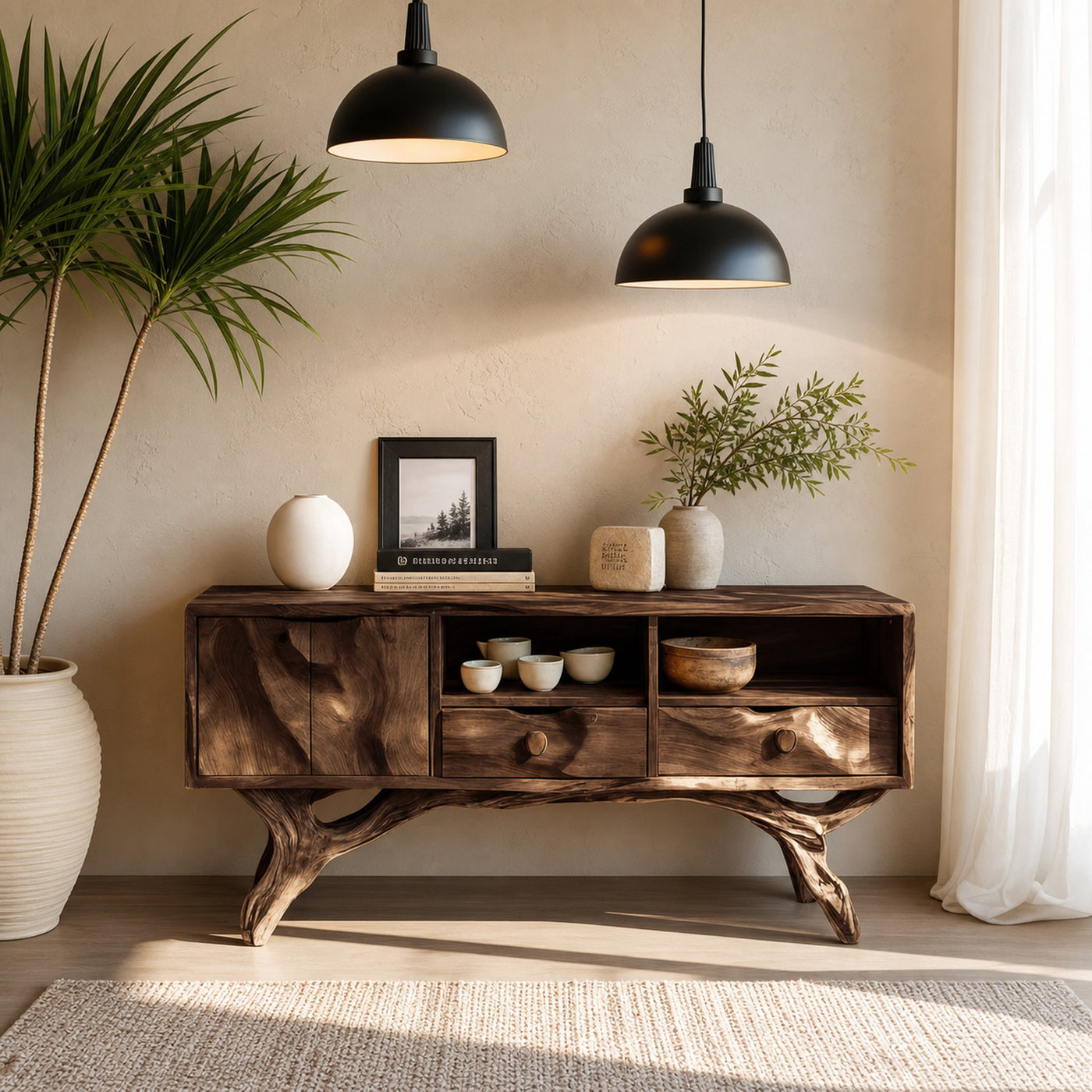 Handcrafted Wooden Console Table For Bedroom Luxury Home Accent - product view 7