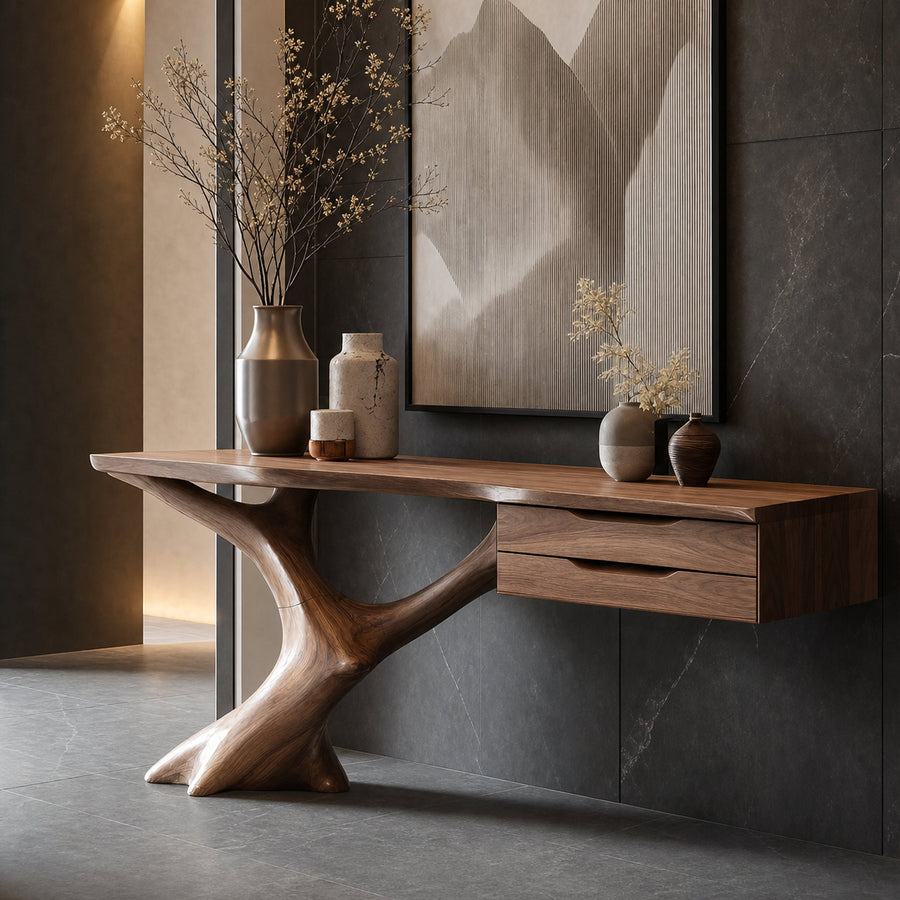 Handcrafted Wooden Console Table For Entryway Design