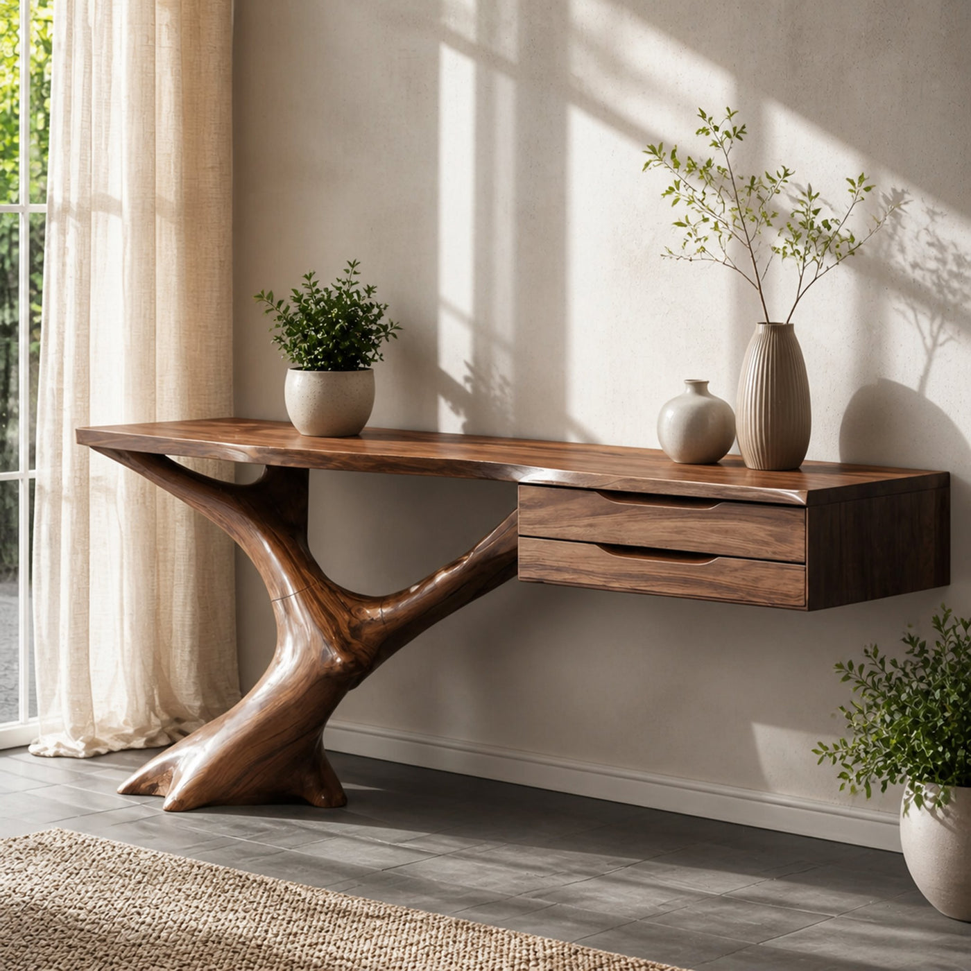 Handcrafted Wooden Console Table For Entryway Design - product view 6
