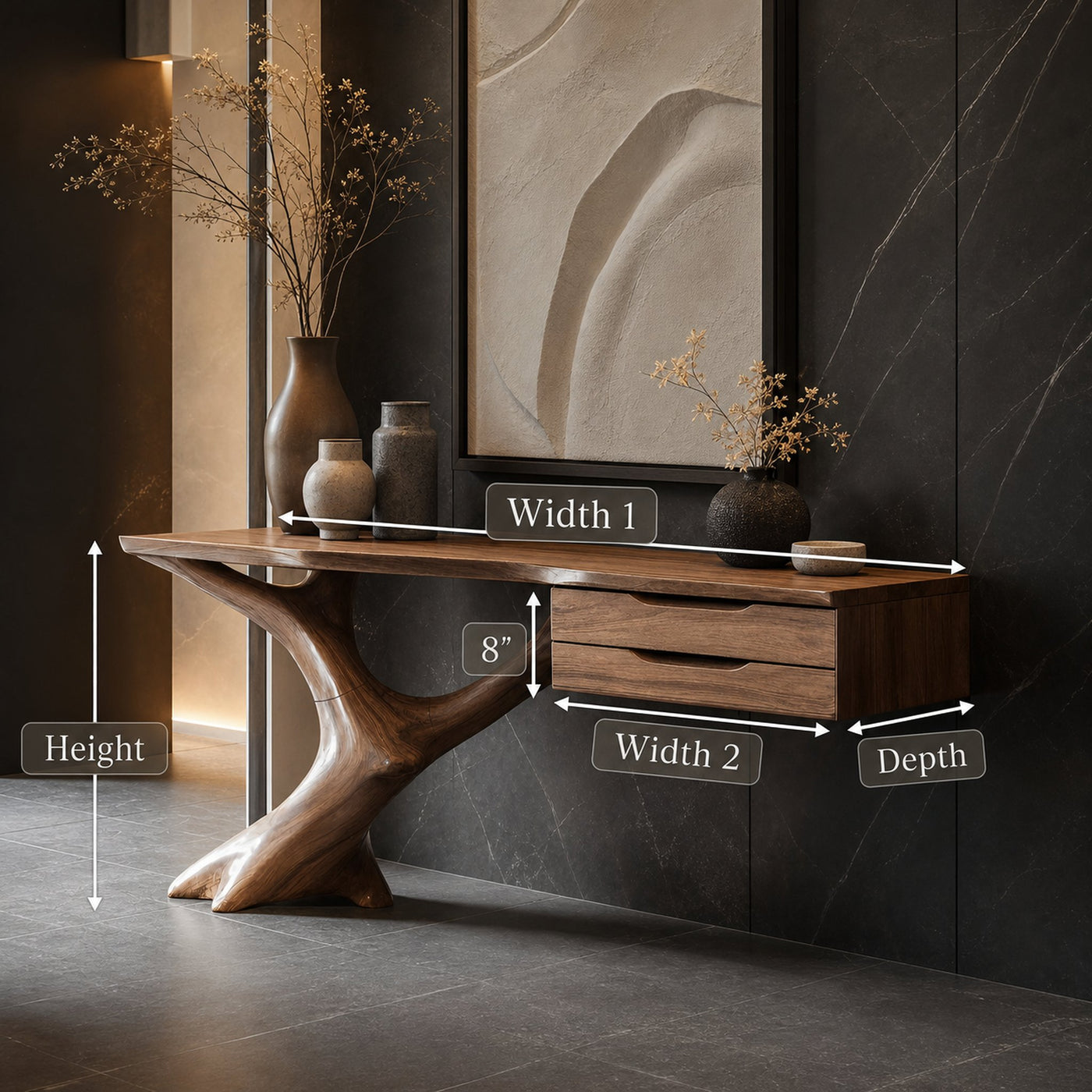 Handcrafted Wooden Console Table For Entryway Design - product view 8