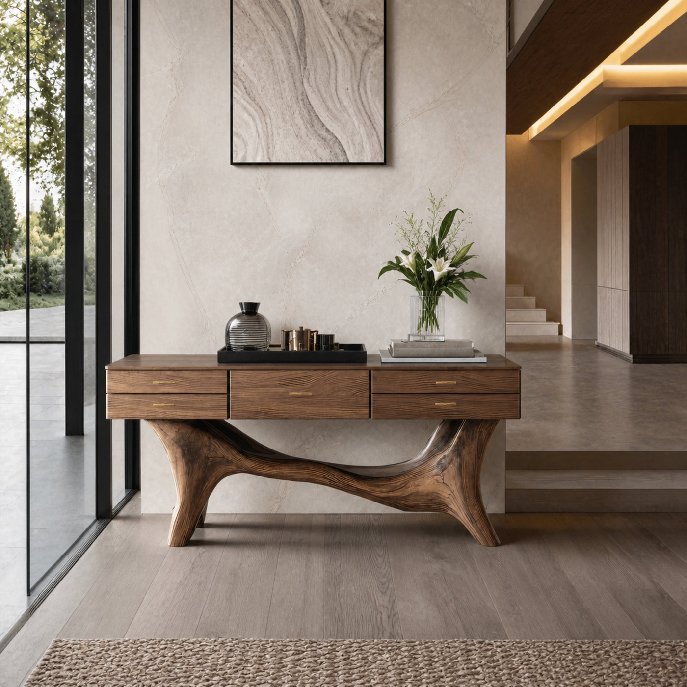 Handcrafted Wooden Console Table For Entryway Design Inspiration