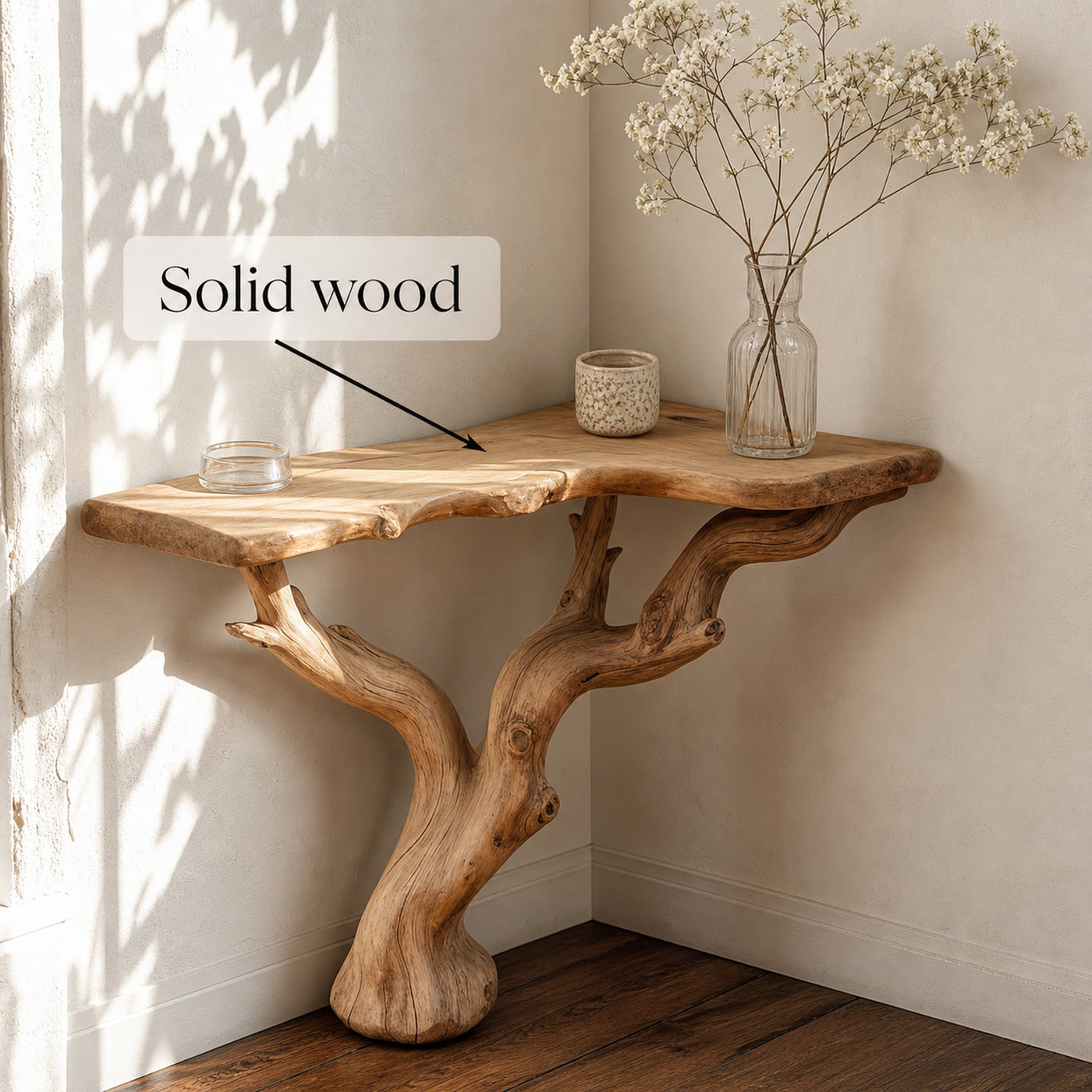 Handcrafted Wooden Corner Table Decor Home Gifts - product view 6