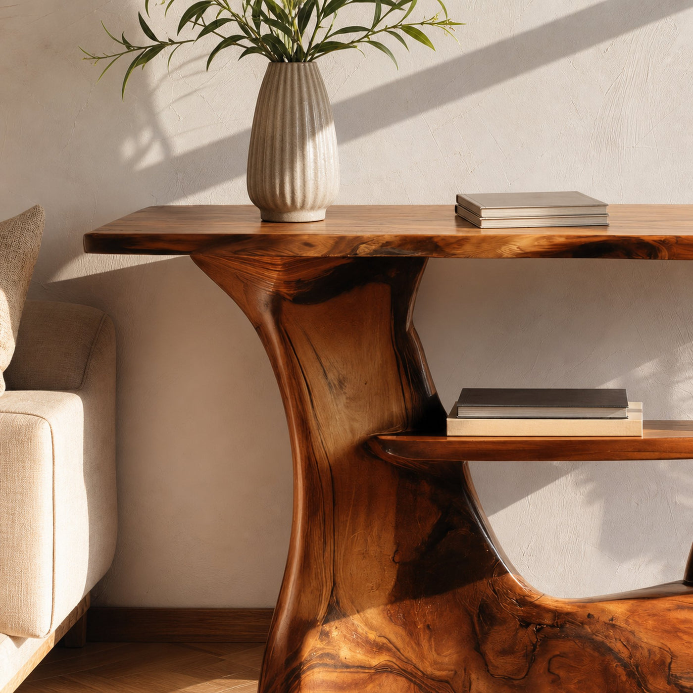 Handcrafted Wooden Entryway Table For Rustic Home Styling - product view 3