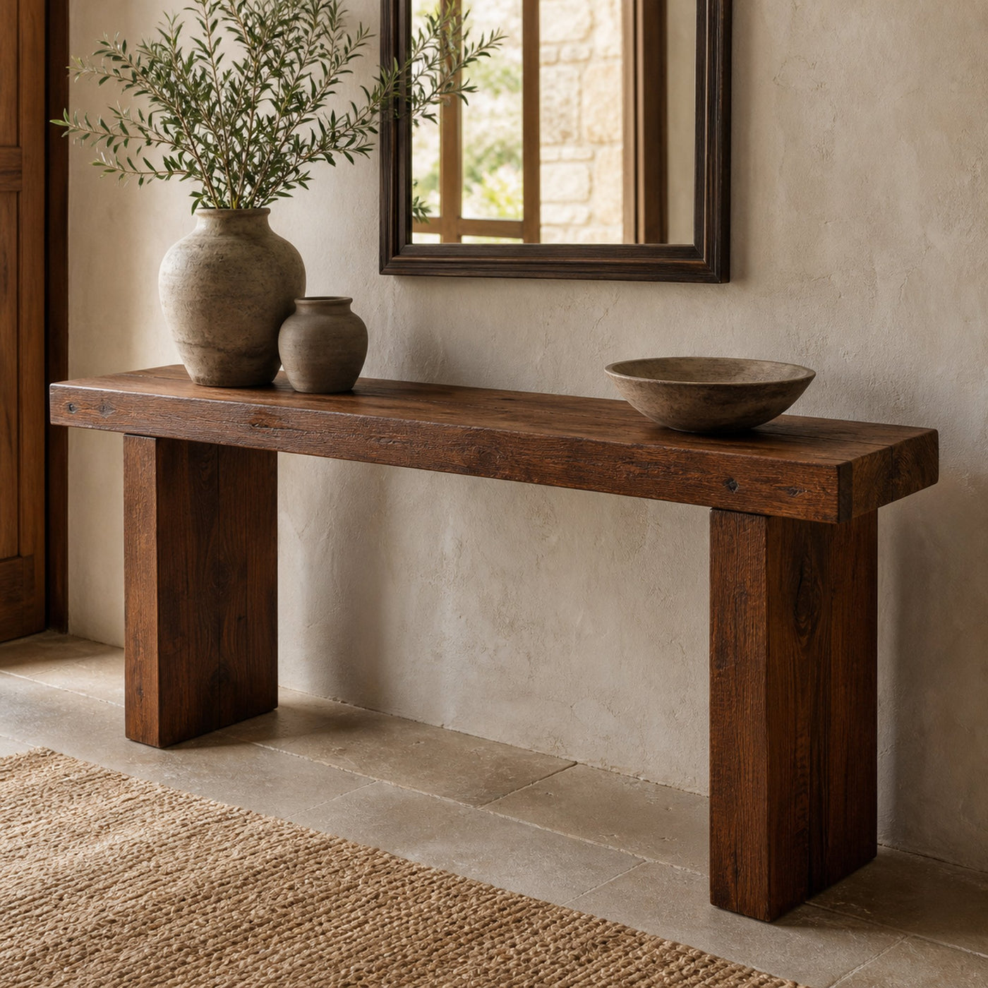 Handcrafted Wooden Entryway Table For Rustic Home Styling - product view 6