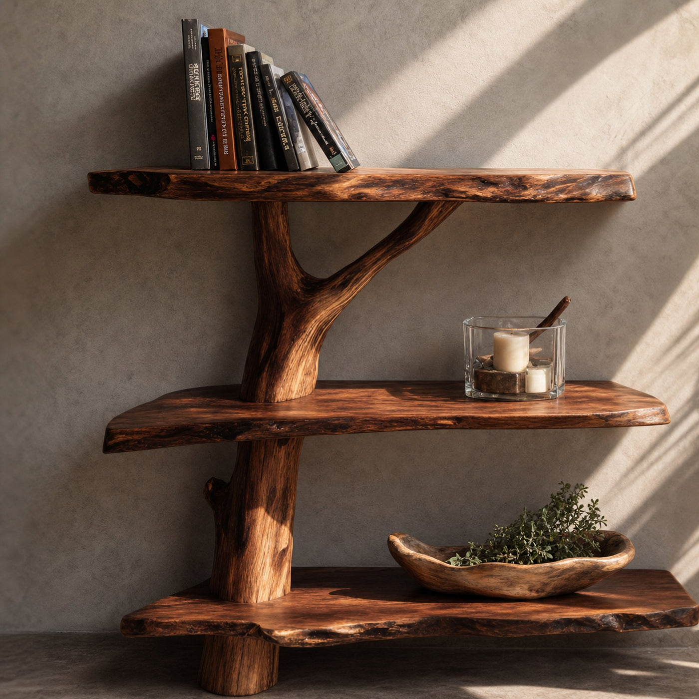 Handcrafted Wooden Live Edge Console Table For Contemporary Living Room - product view 3