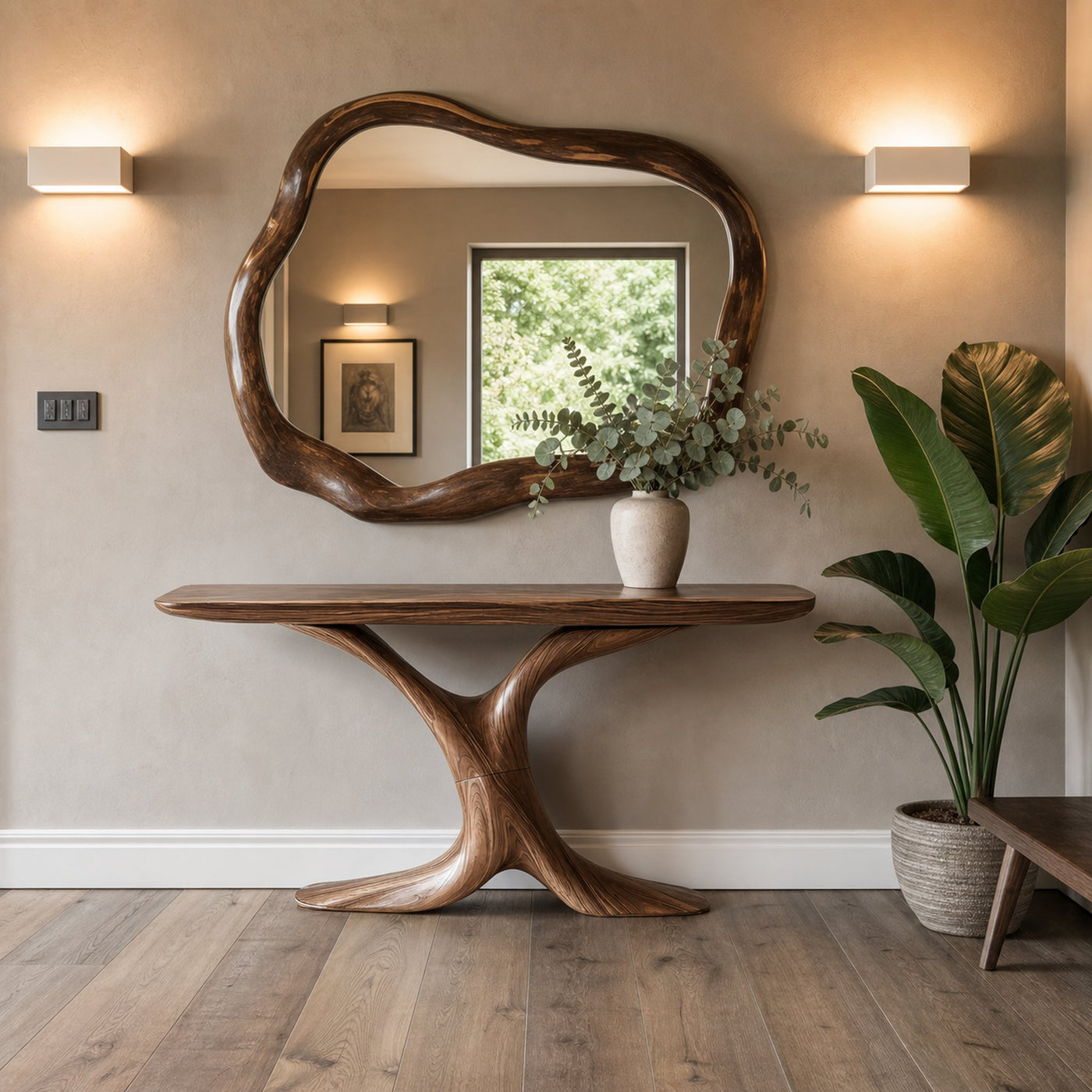 Handcrafted Wooden Live Edge Console Table For Entryway Decor - product view 7