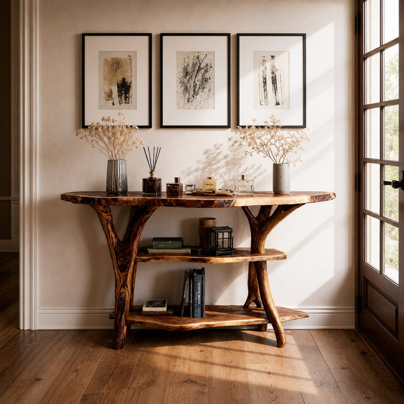 Handcrafted Wooden Live Edge Console Table For Stylish Entryway Furniture - product view 6