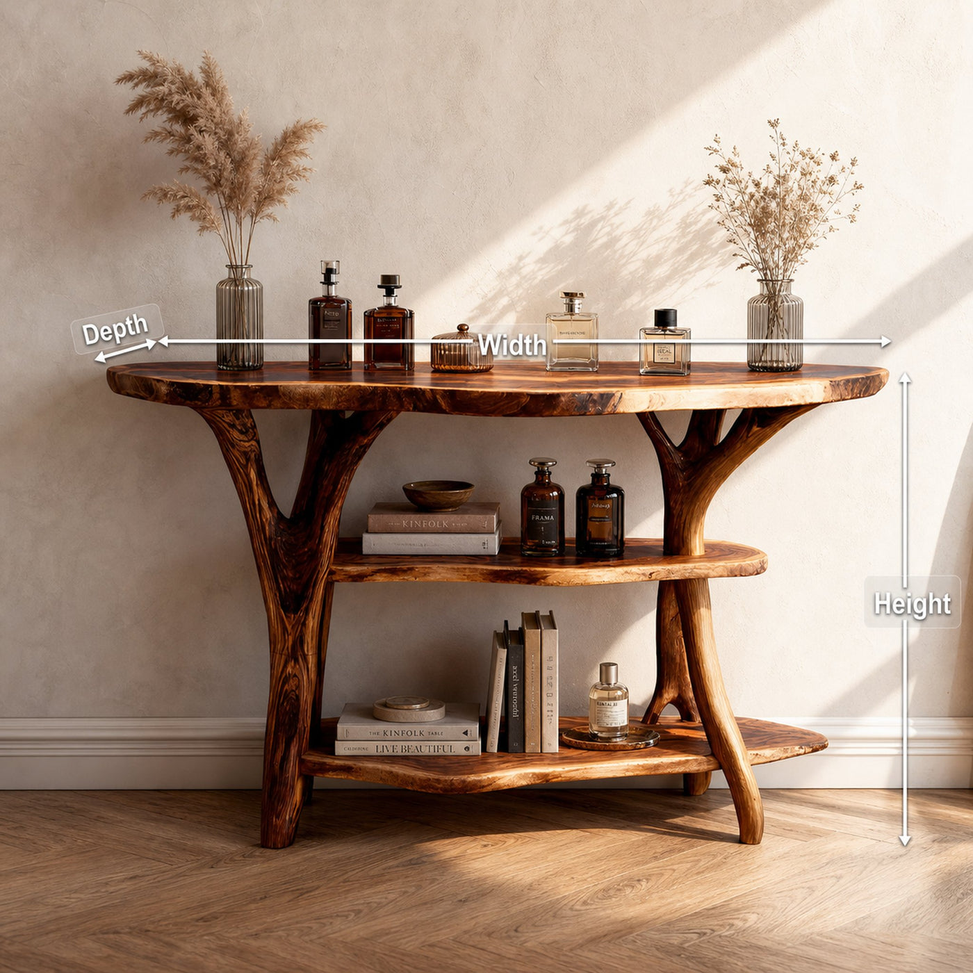 Handcrafted Wooden Live Edge Console Table For Stylish Entryway Furniture - product view 8