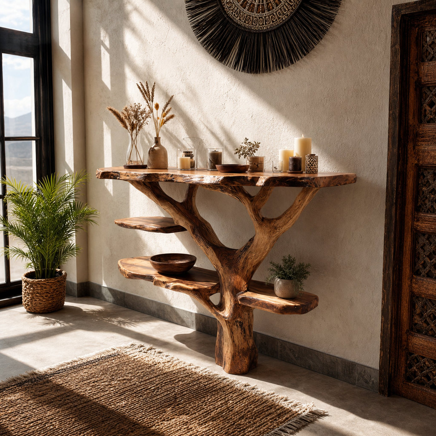Handcrafted Wooden Live Edge Console Table For Stylish Furniture Decor - product view 2