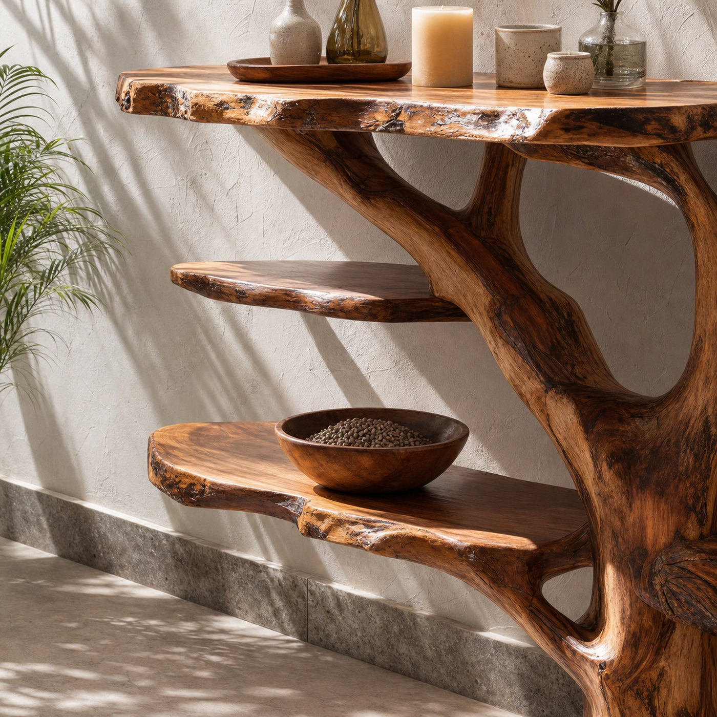 Handcrafted Wooden Live Edge Console Table For Stylish Furniture Decor - product view 3