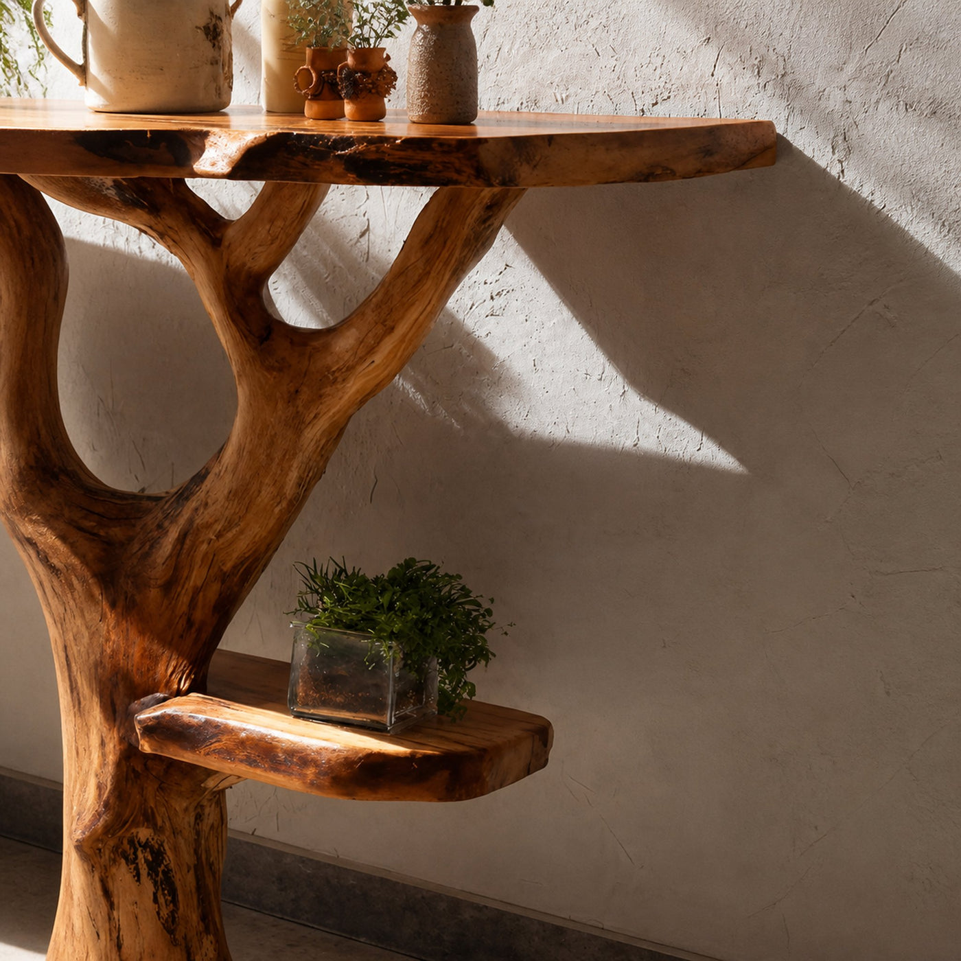 Handcrafted Wooden Live Edge Console Table For Stylish Furniture Decor - product view 4