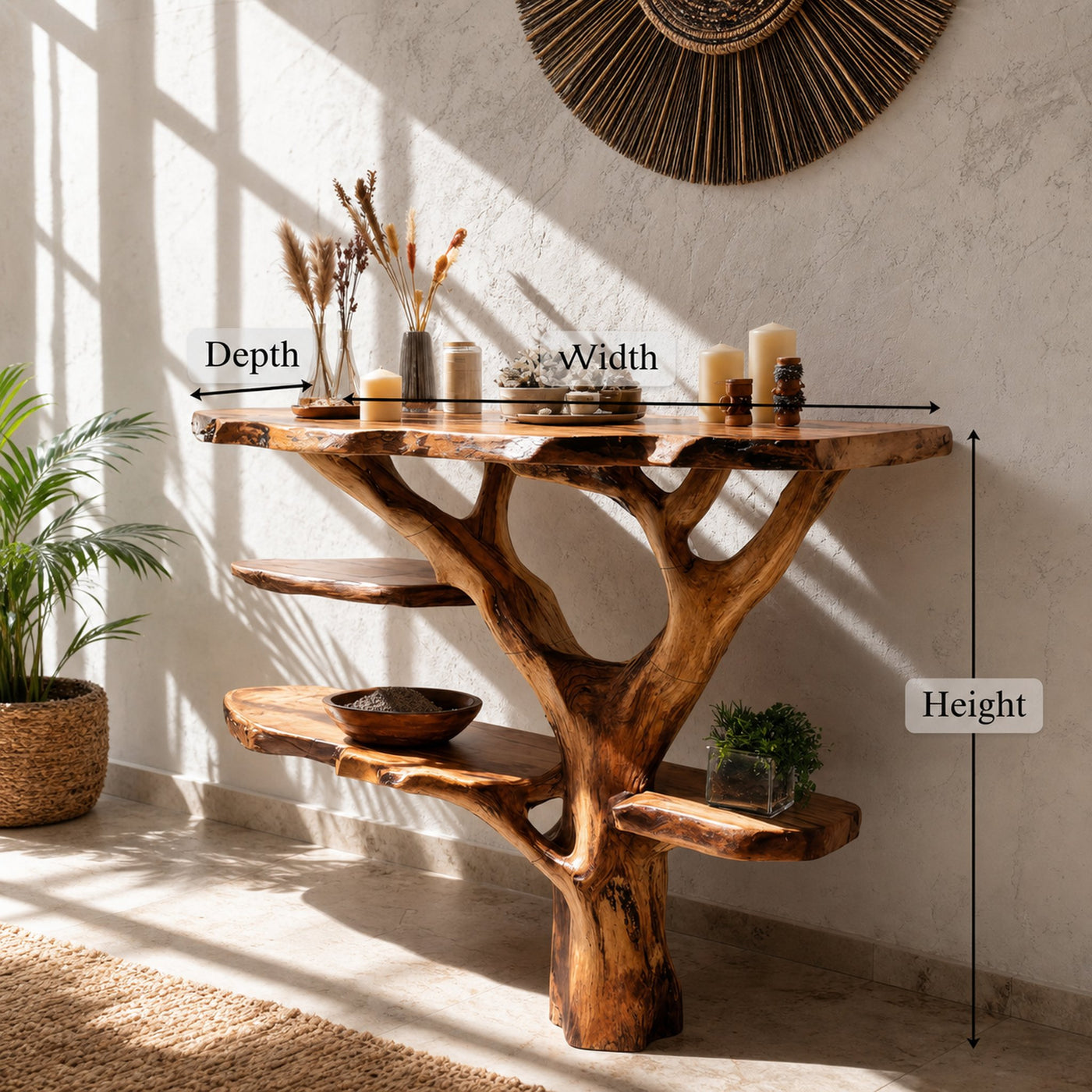 Handcrafted Wooden Live Edge Console Table For Stylish Furniture Decor - product view 6