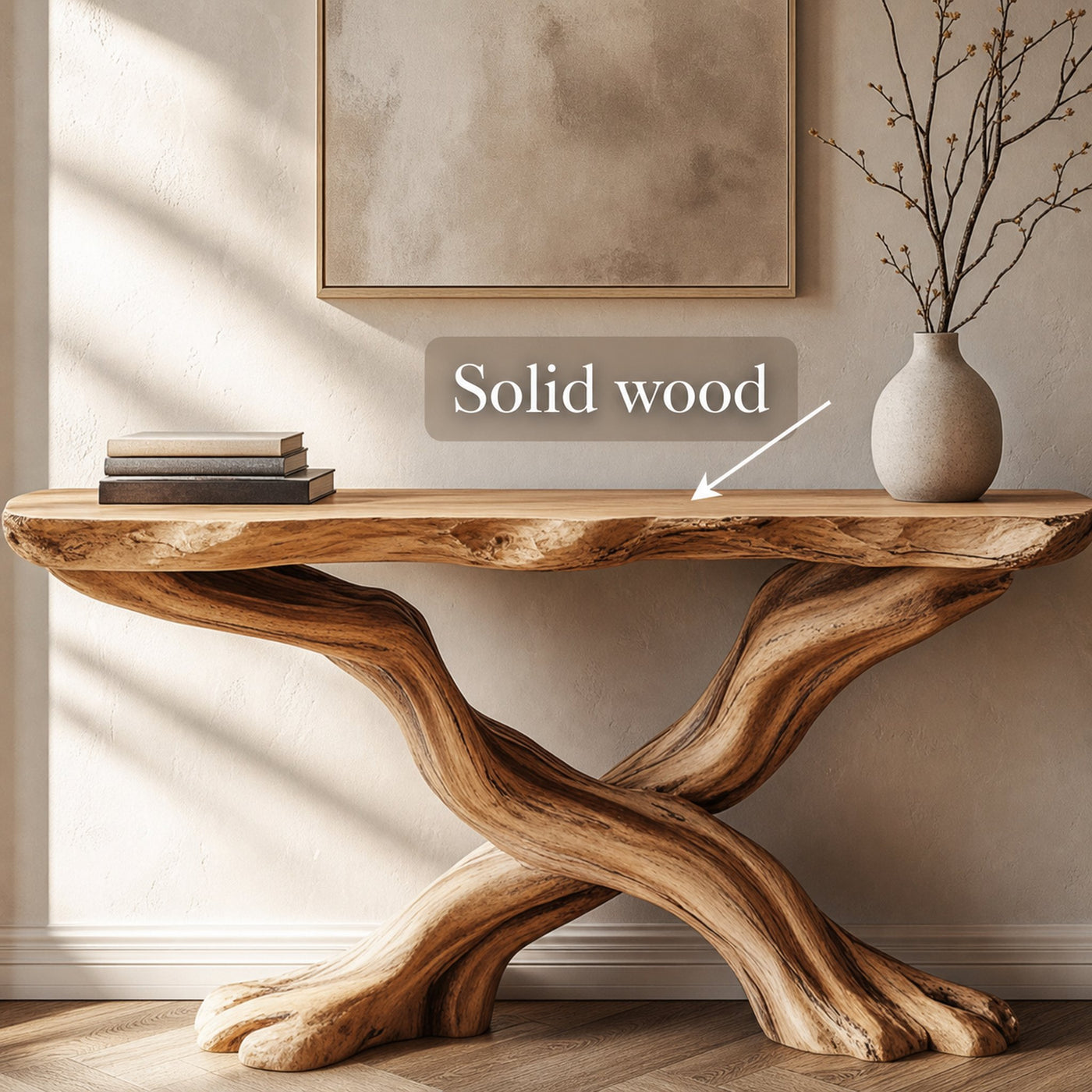 Handmade Console Table Solid Wood Artistic Live Edge Design For Living Room - product view 3