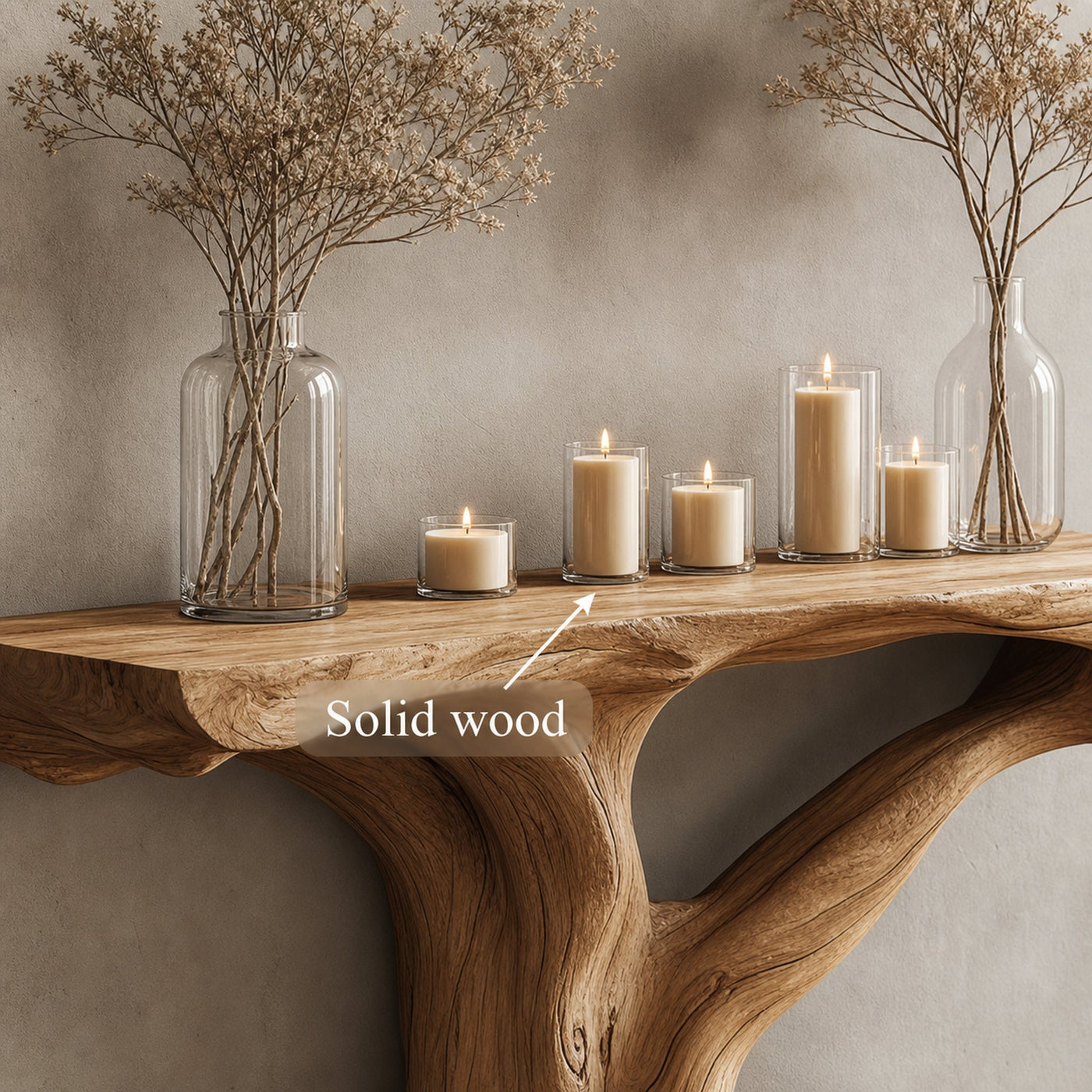 Handmade Tree Base Console Table For Entryway And Living Room - product view 4