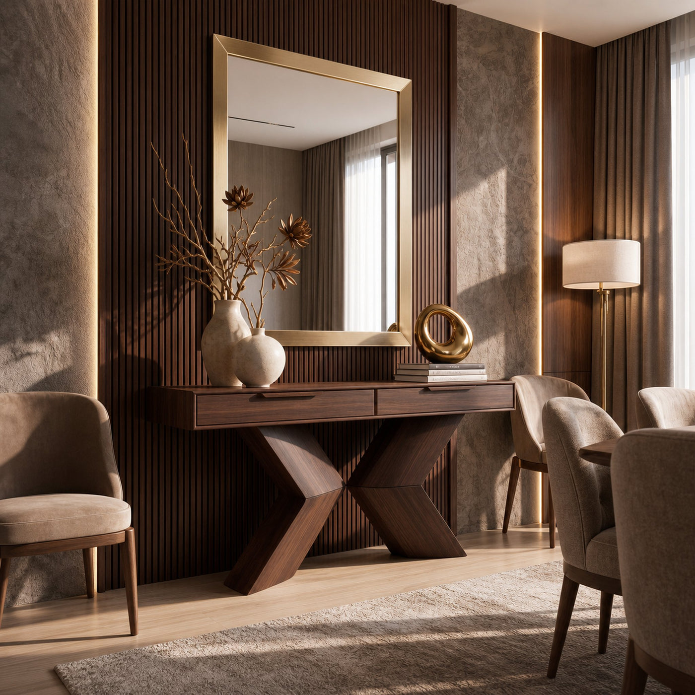 Japandi Accent Console Table For Bedroom Entryway - product view 6