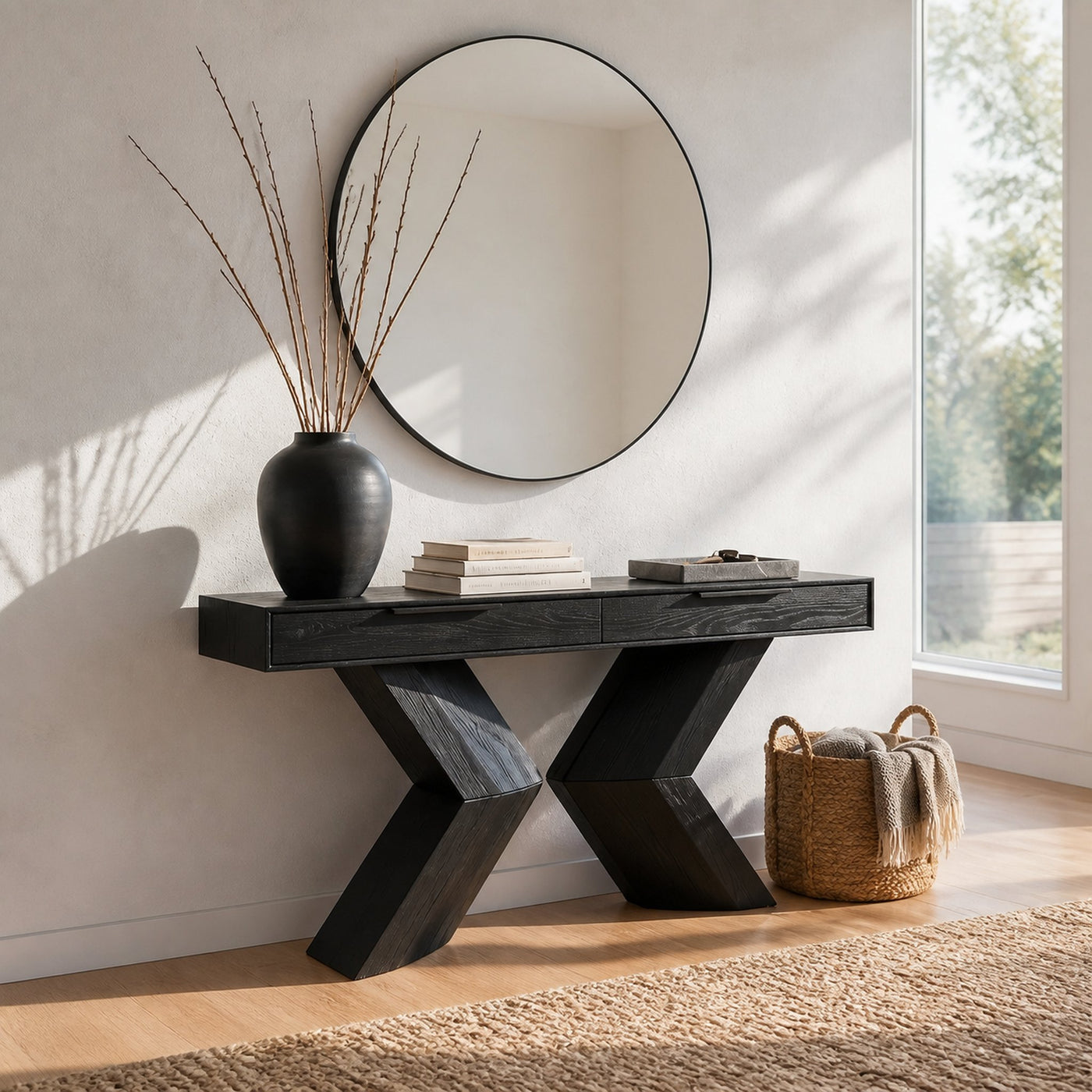 Japandi Accent Console Table For Bedroom Entryway - product view 7
