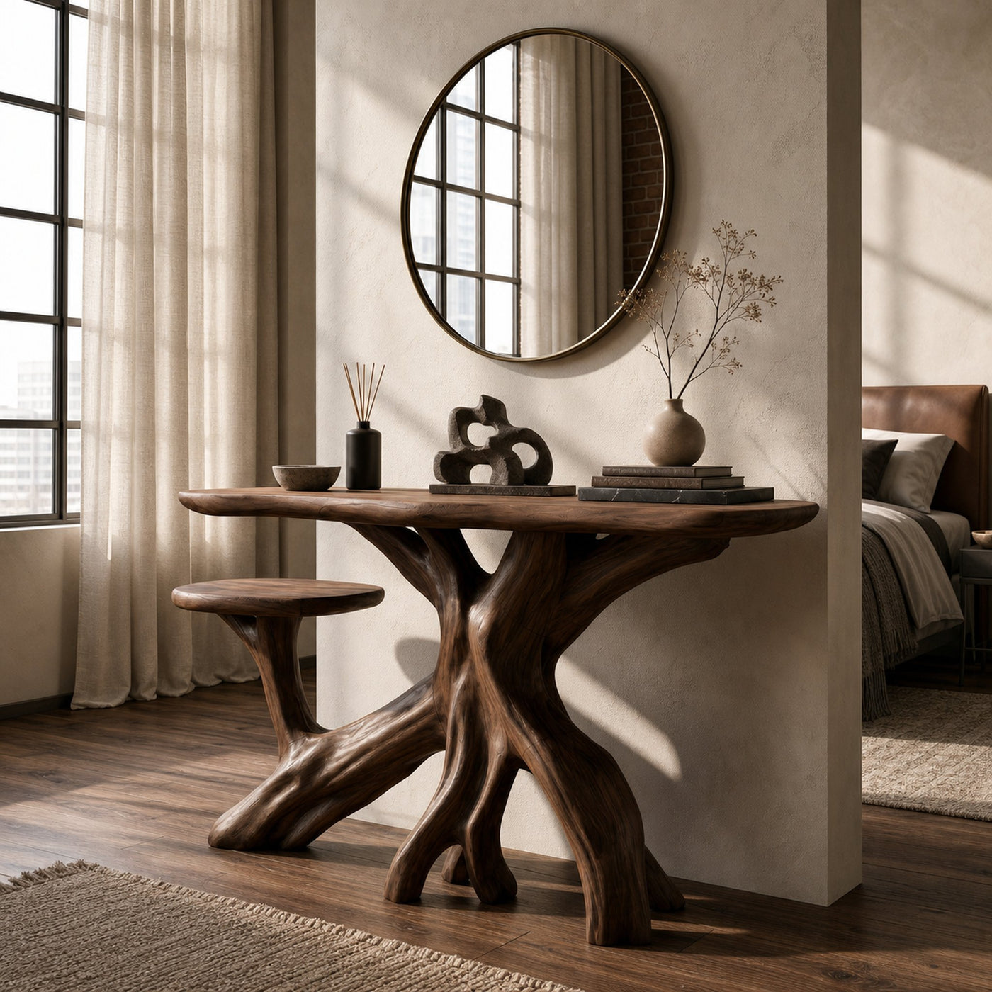 Japandi Zen Wood Console Table For Bedroom Interior - product view 7
