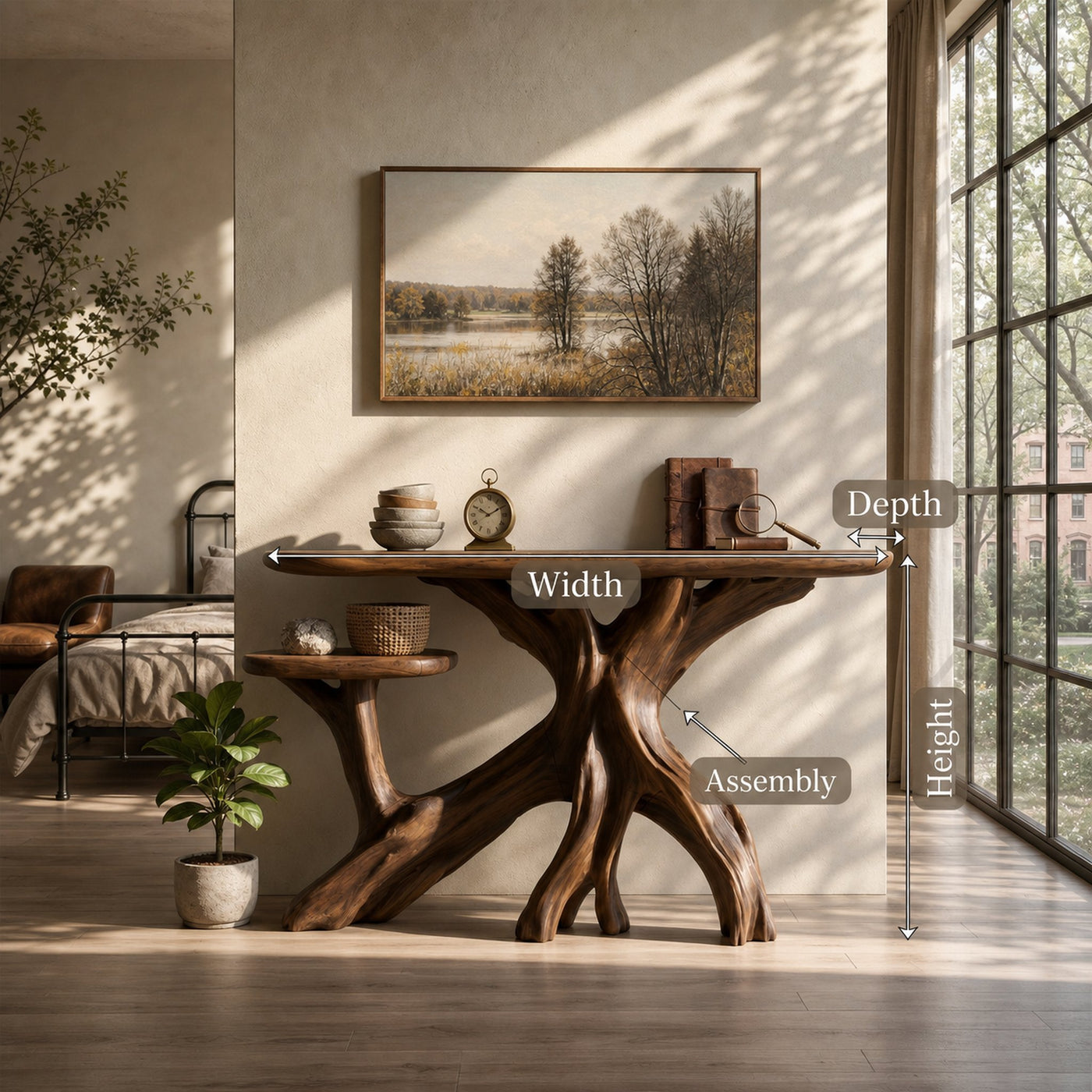 Japandi Zen Wood Console Table For Bedroom Interior - product view 8