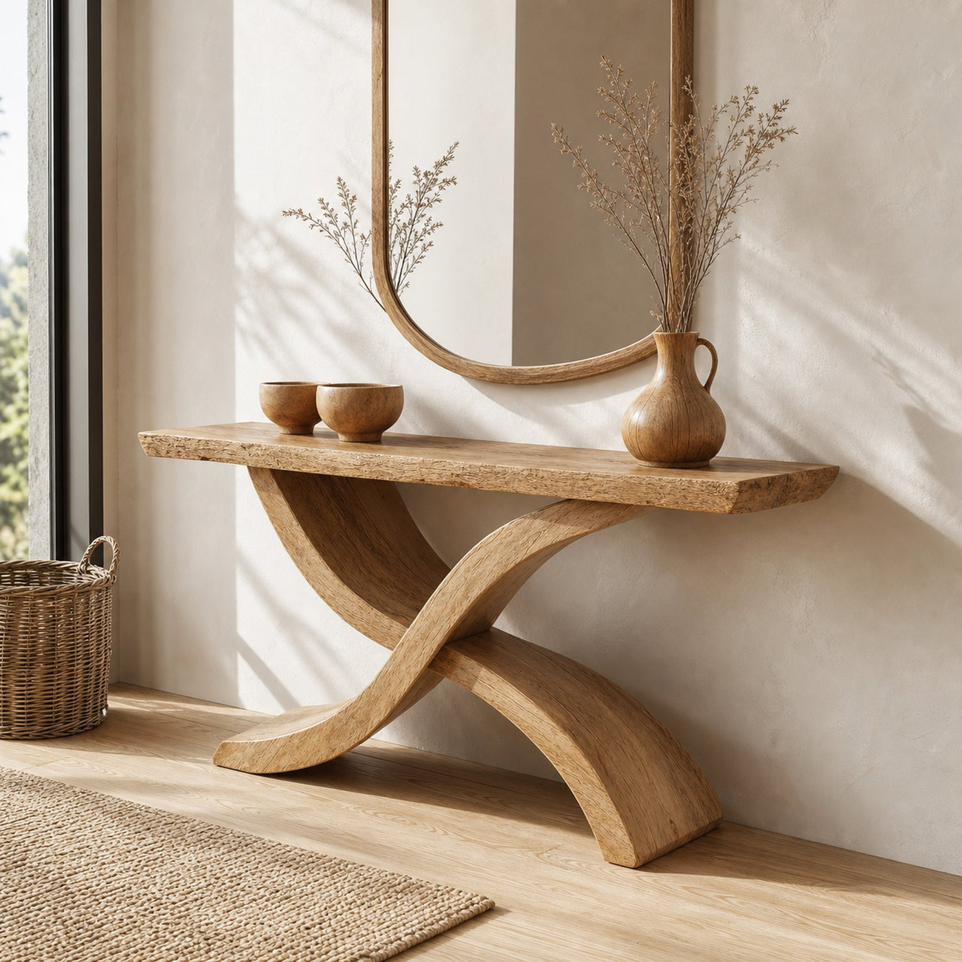 Live Edge Console Table Handcrafted Entryway Table