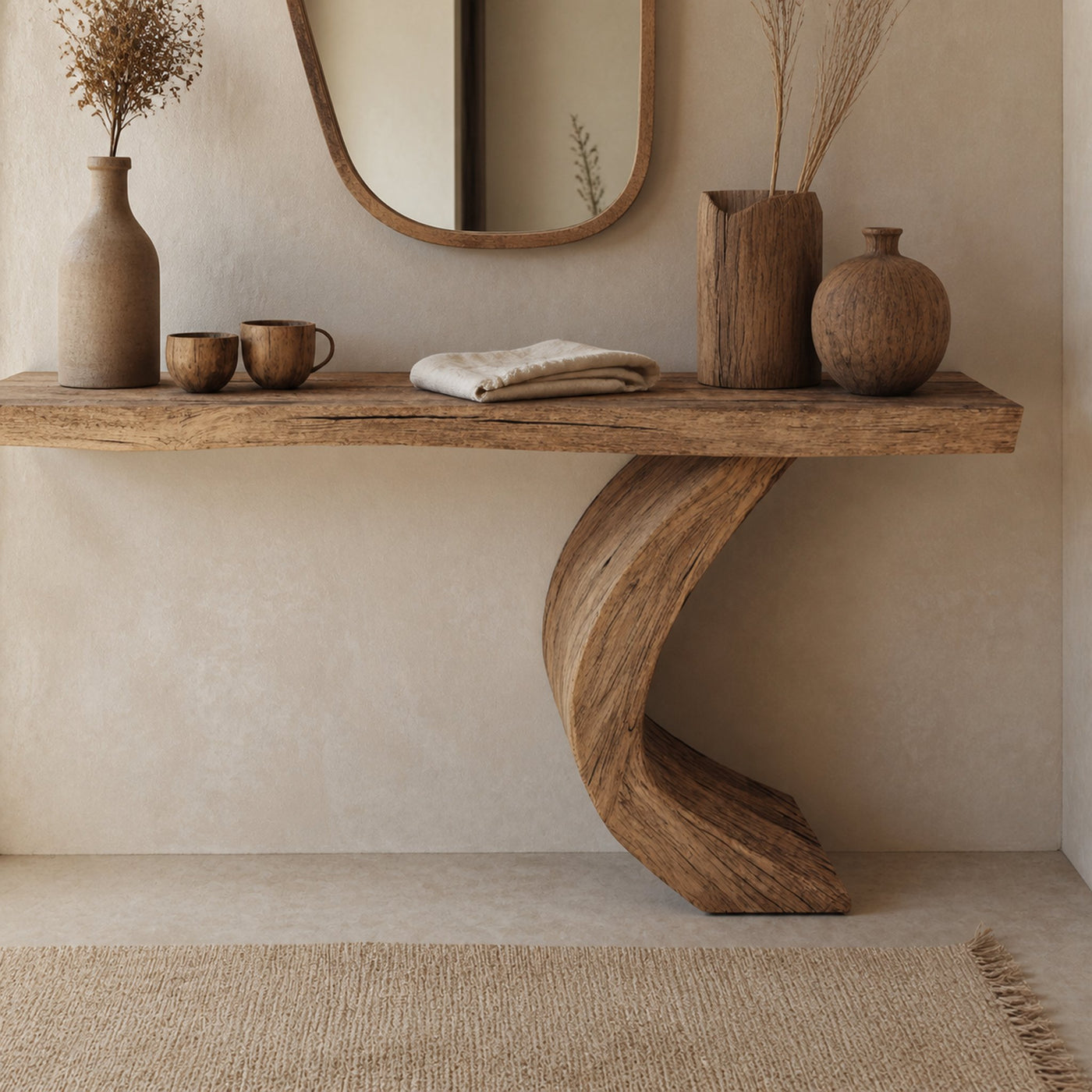 Live Edge Console Table Handcrafted Hallway Table - product view 3