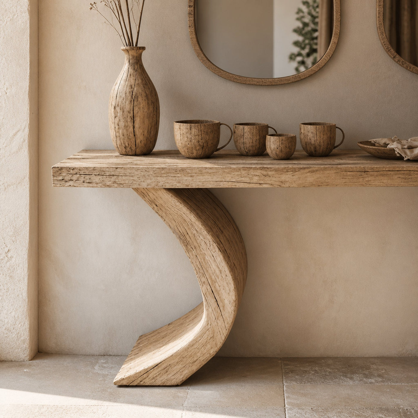 Live Edge Console Table Handcrafted Hallway Table - product view 4