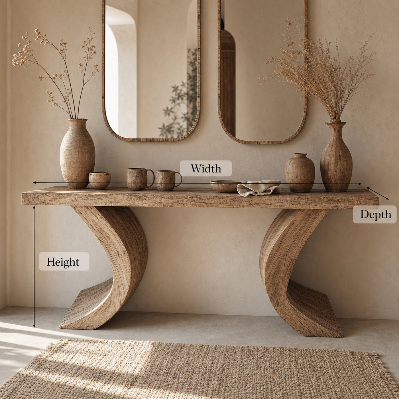 Live Edge Console Table Handcrafted Hallway Table - product view 6