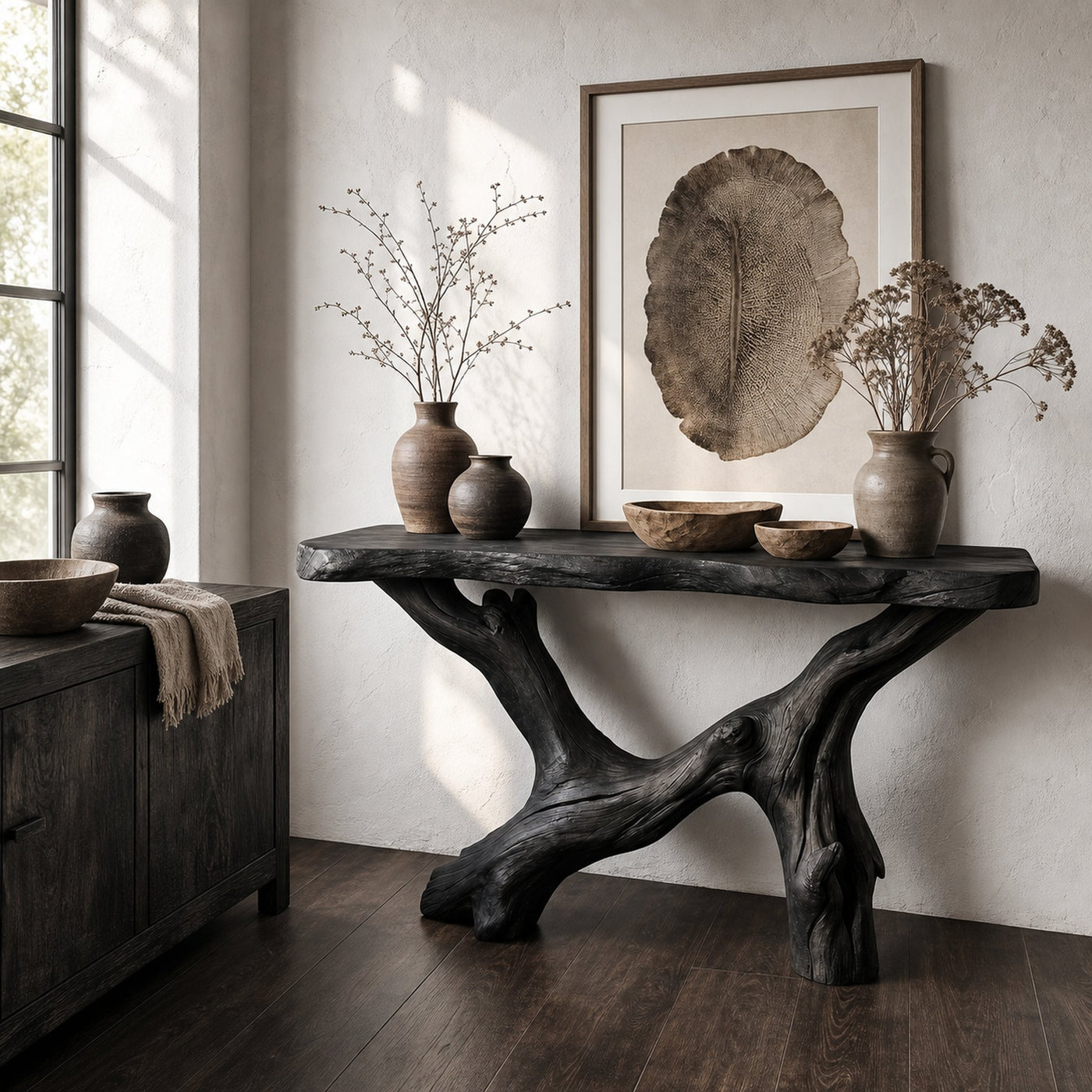 Live Edge Console Table Natural Wood Rustic Handmade Gift - product view 4