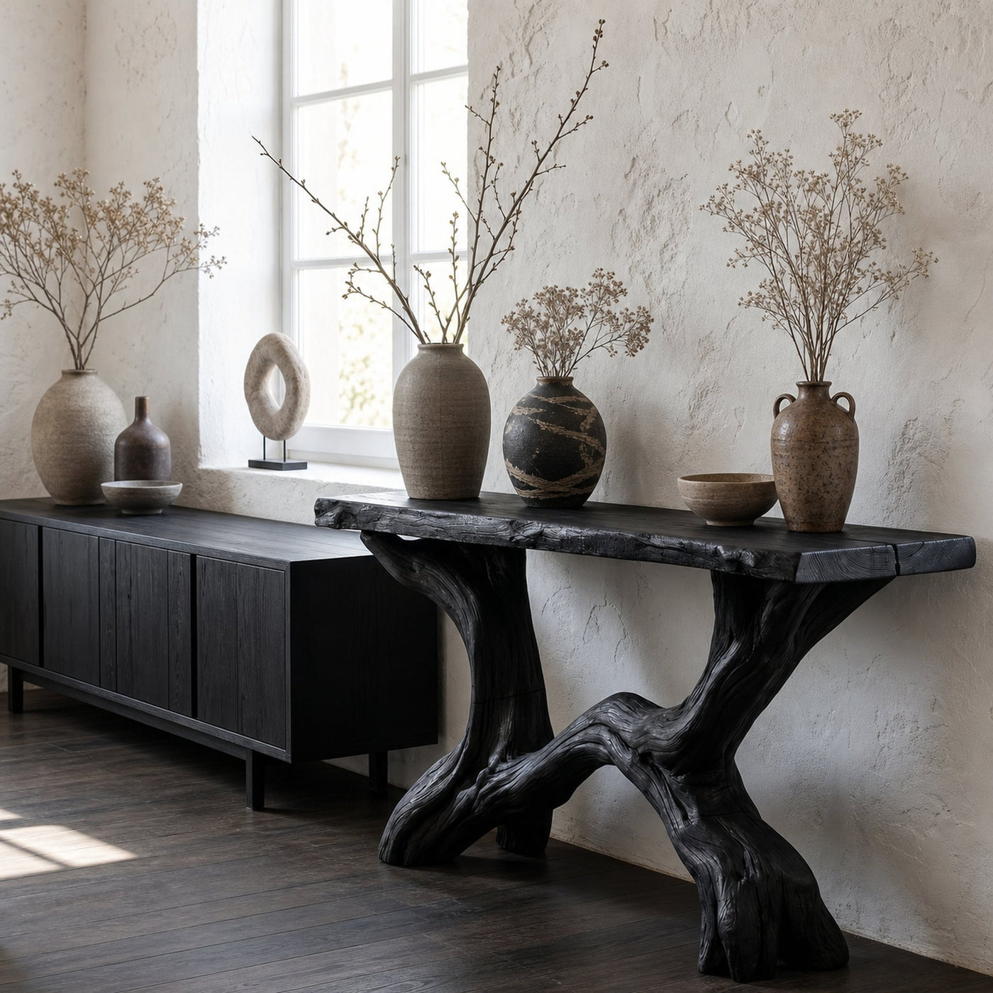 Live Edge Console Table Solid Wood Rustic Driftwood Gift - product view 4