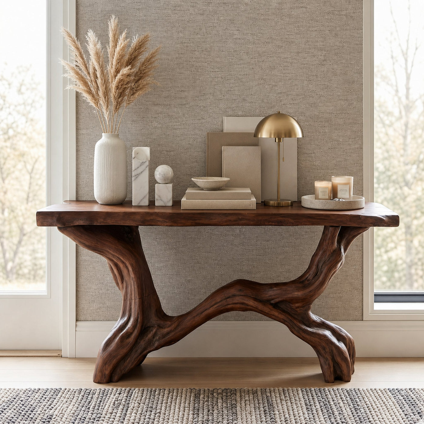Live Edge Console Table Solid Wood Rustic Driftwood Gift - product view 7
