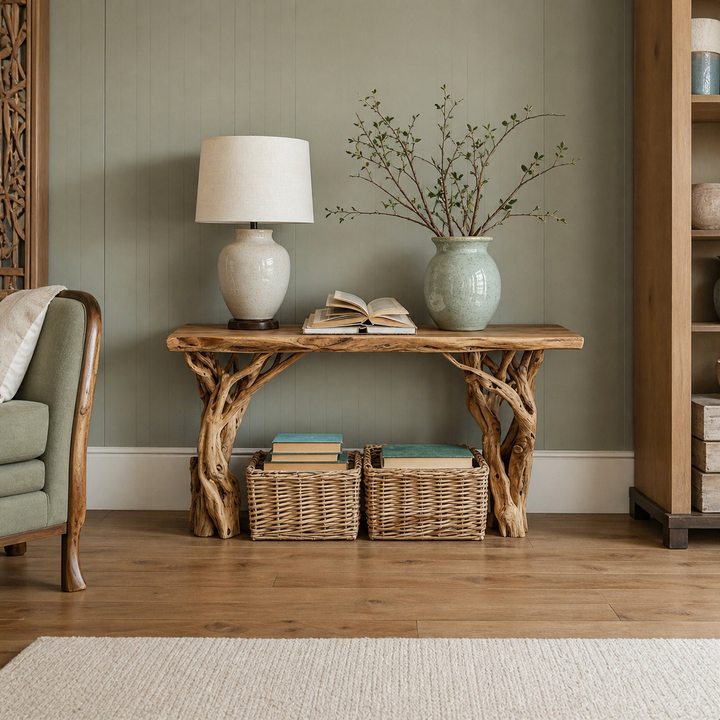 Live Edge Side Table Driftwood Table Console Table - product view 2