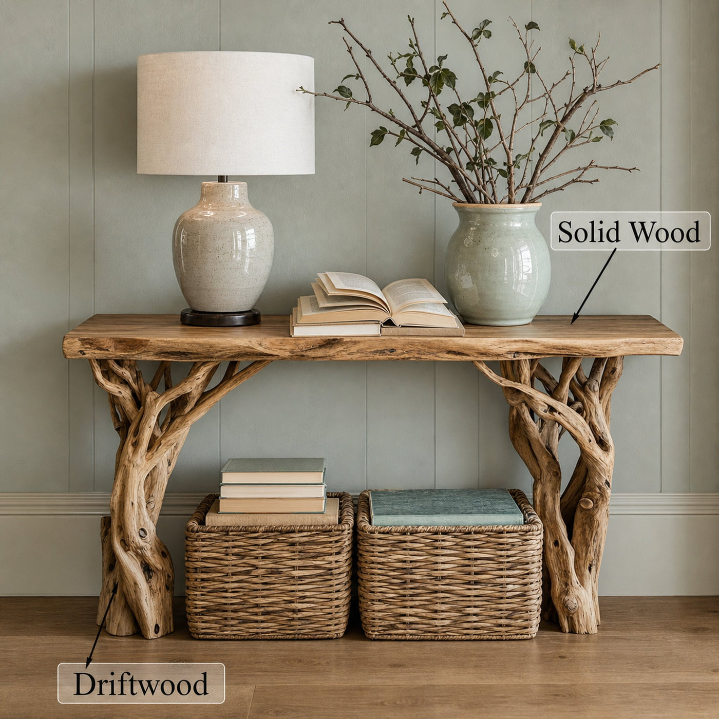 Live Edge Side Table Driftwood Table Console Table - product view 4
