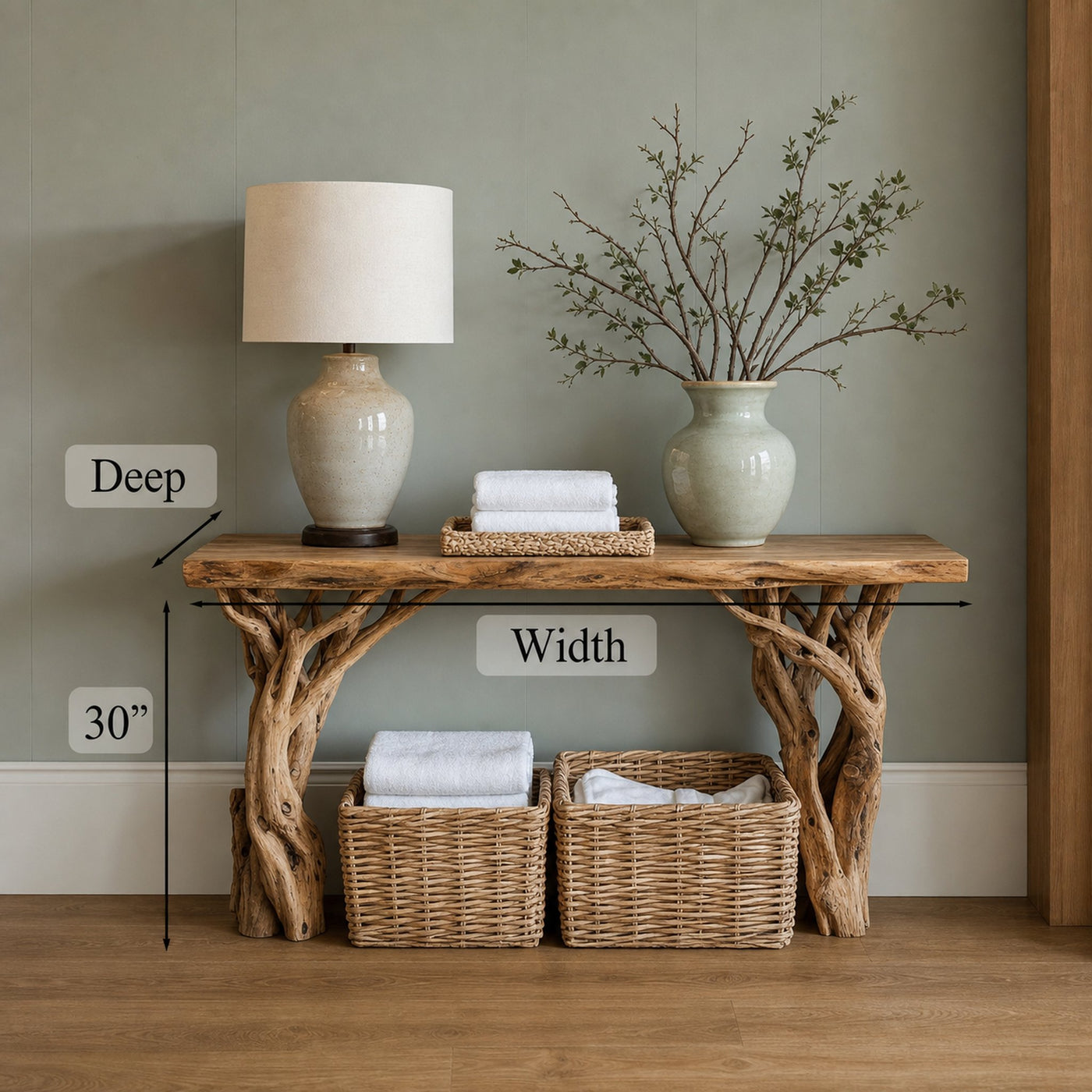 Live Edge Side Table Driftwood Table Console Table - product view 5