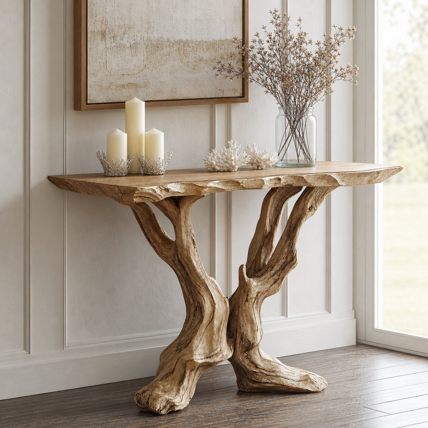 Live Edge Side Table Handcrafted For Vintage Interiors
