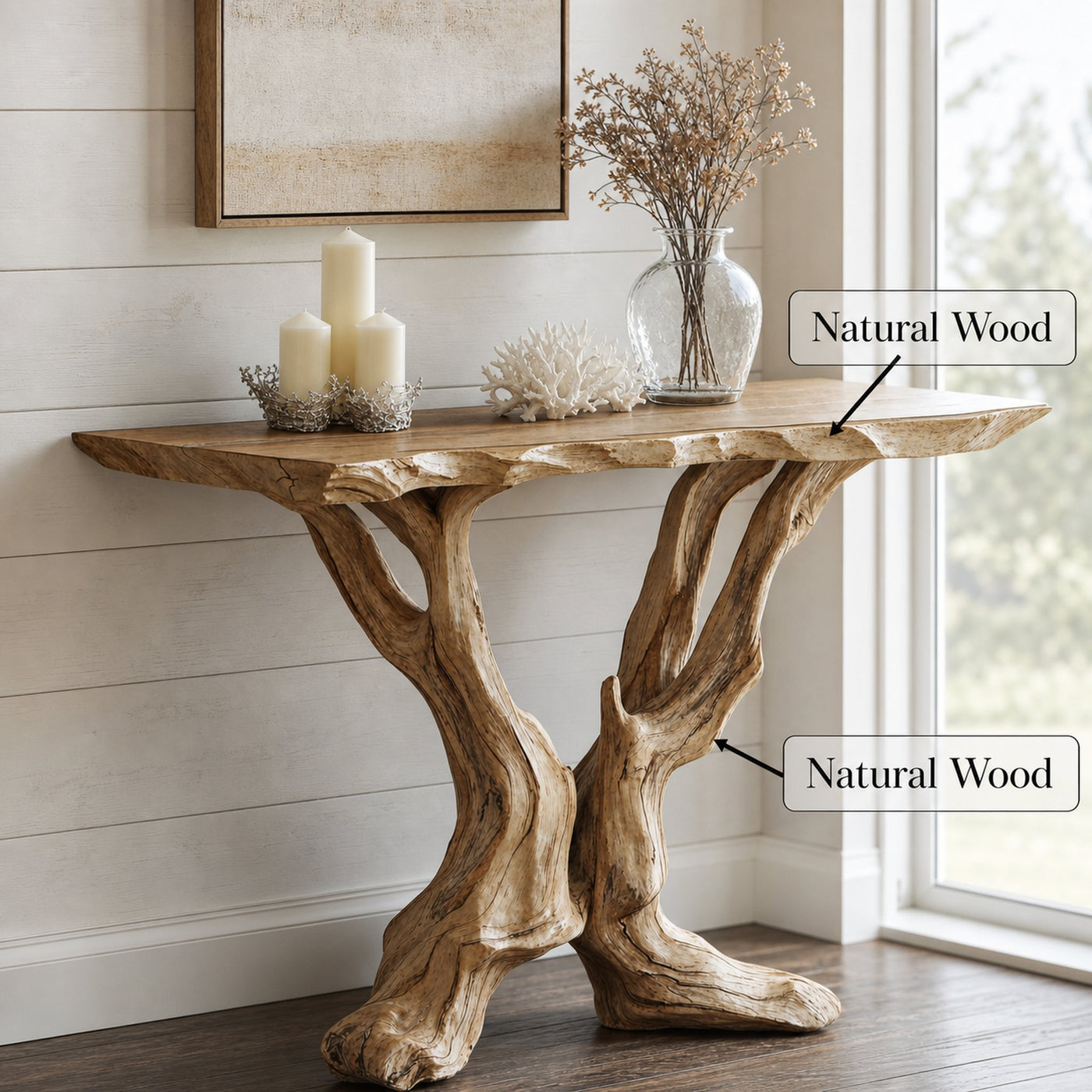 Live Edge Side Table Handcrafted For Vintage Interiors - product view 6