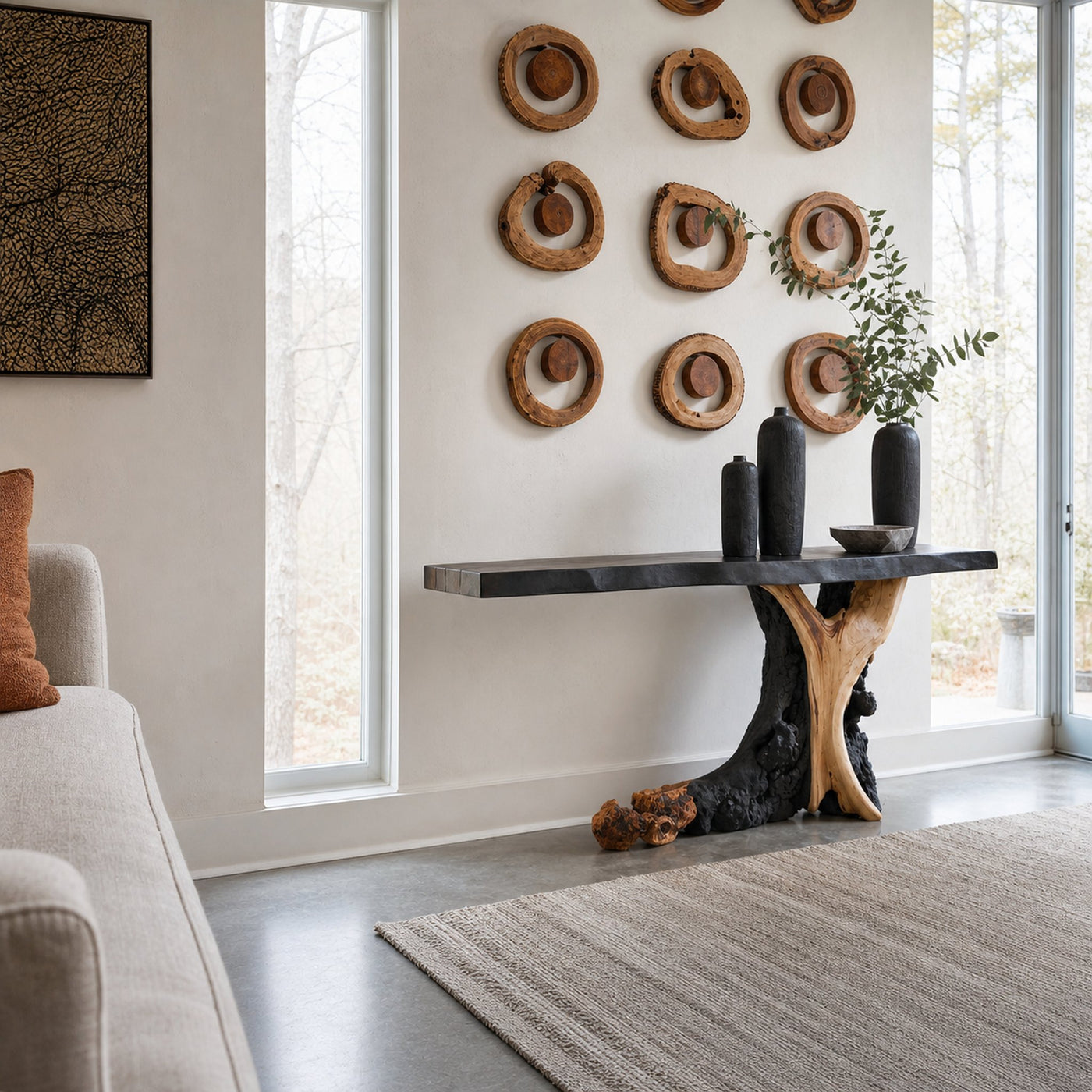 Living Edge Cantilevered Console Table Decoration - product view 2