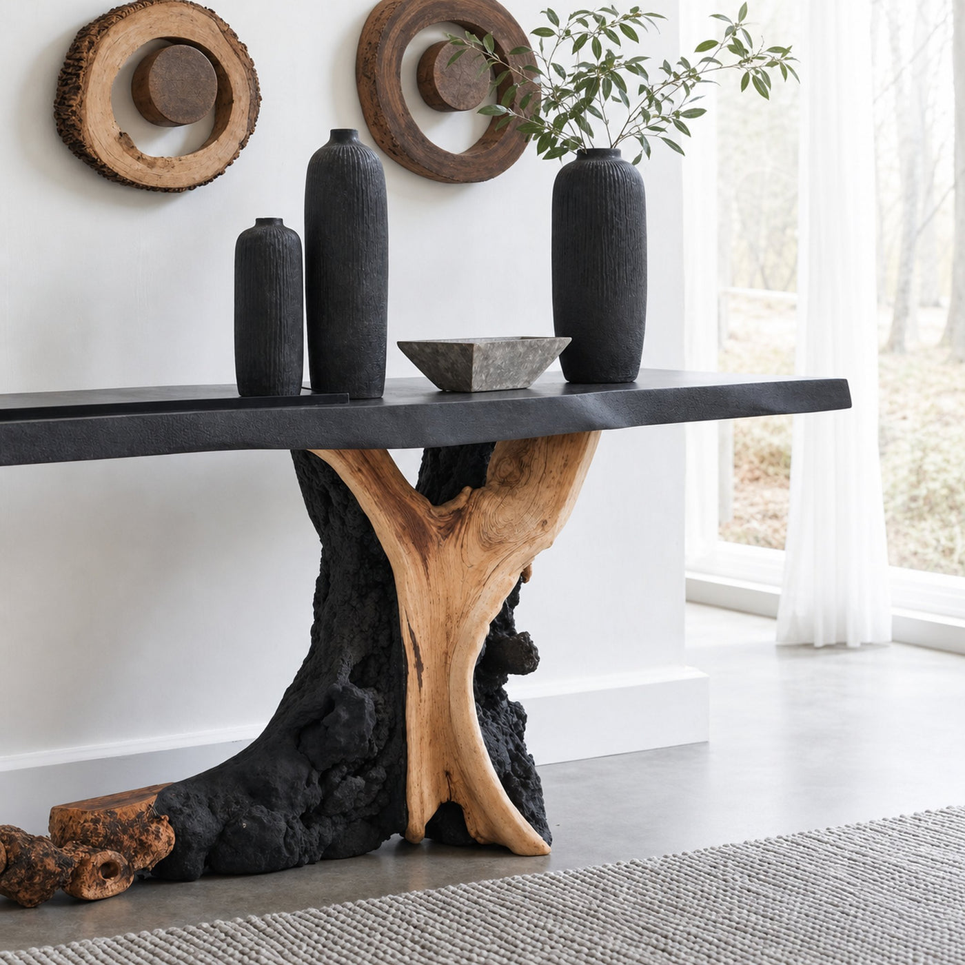 Living Edge Cantilevered Console Table Decoration - product view 4