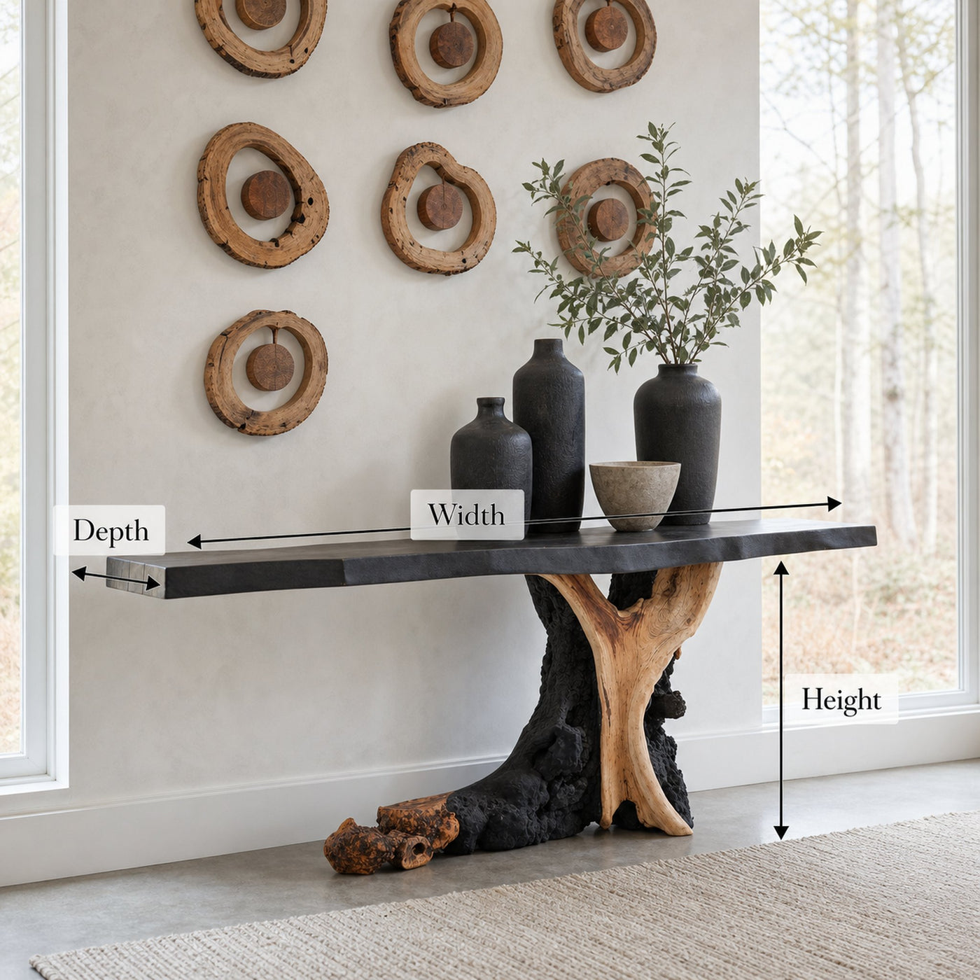 Living Edge Cantilevered Console Table Decoration - product view 5