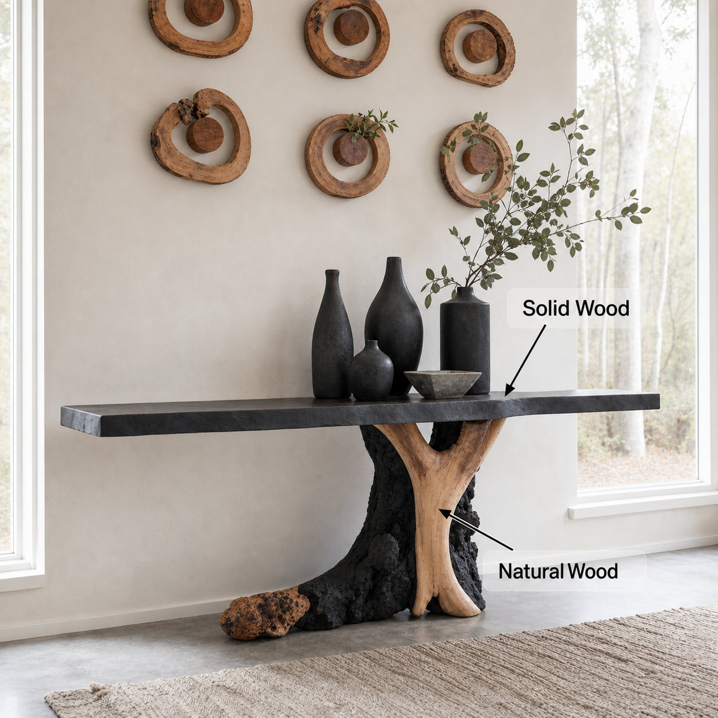 Living Edge Cantilevered Console Table Decoration - product view 6