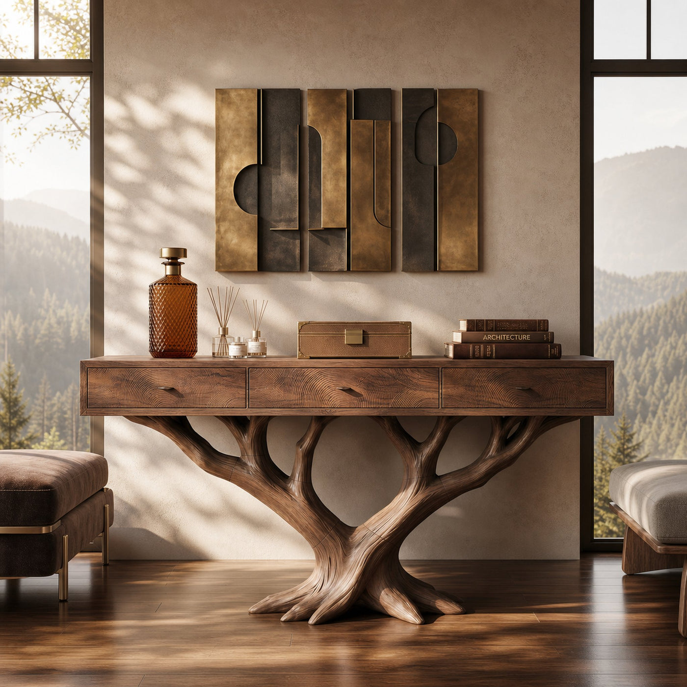 Luxury Branch Base Console Table Designer Residence