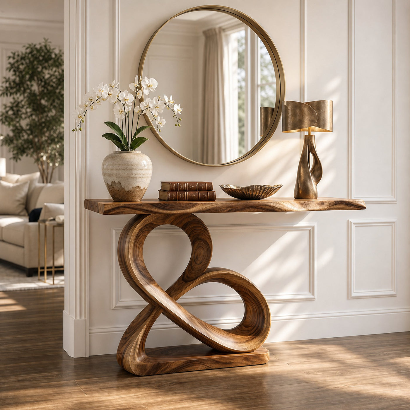Luxury Loop Base Console Table Designer Hallway