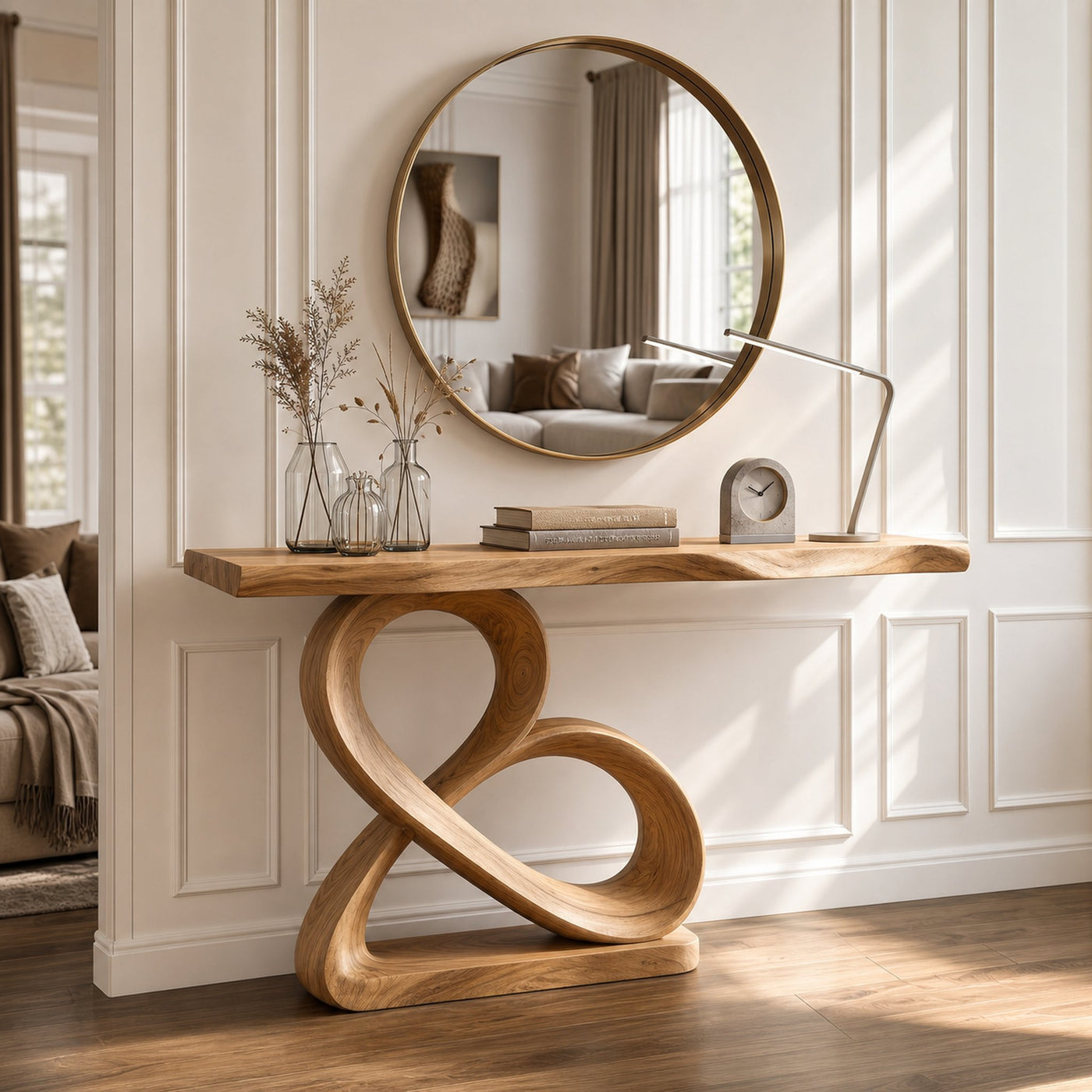 Luxury Loop Base Console Table Designer Hallway - product view 5