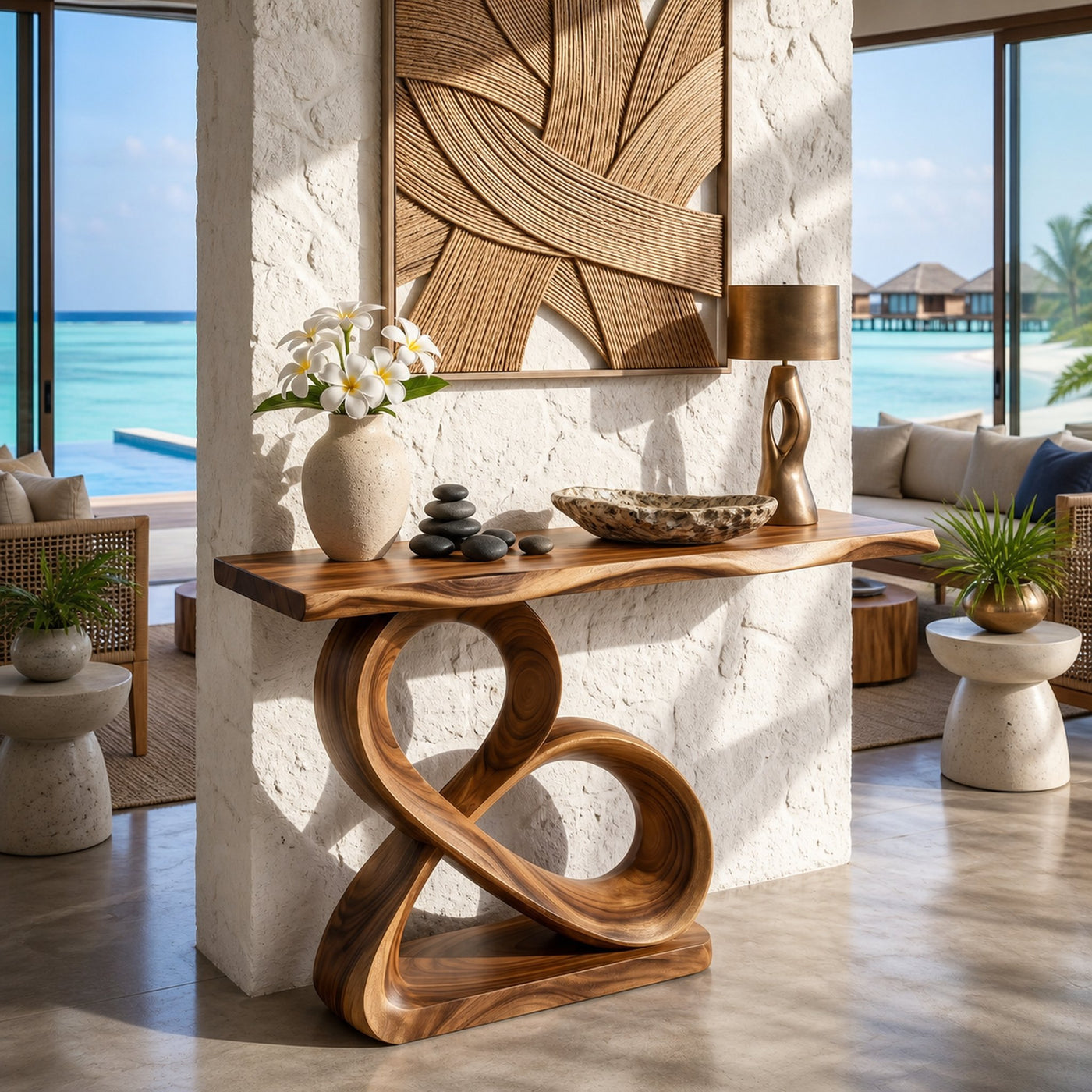 Luxury Loop Base Console Table Designer Hallway - product view 6