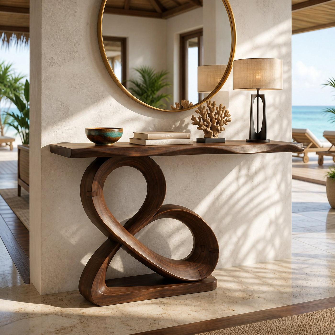 Luxury Loop Base Console Table Designer Hallway - product view 7