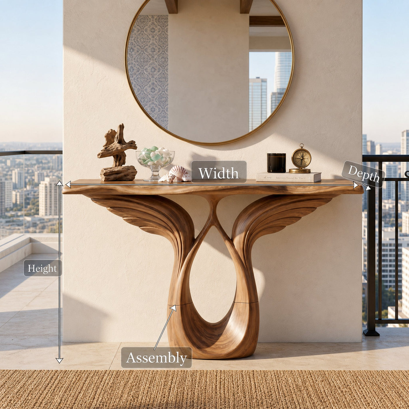 Luxury Winged Console Table Designer Residence - product view 8