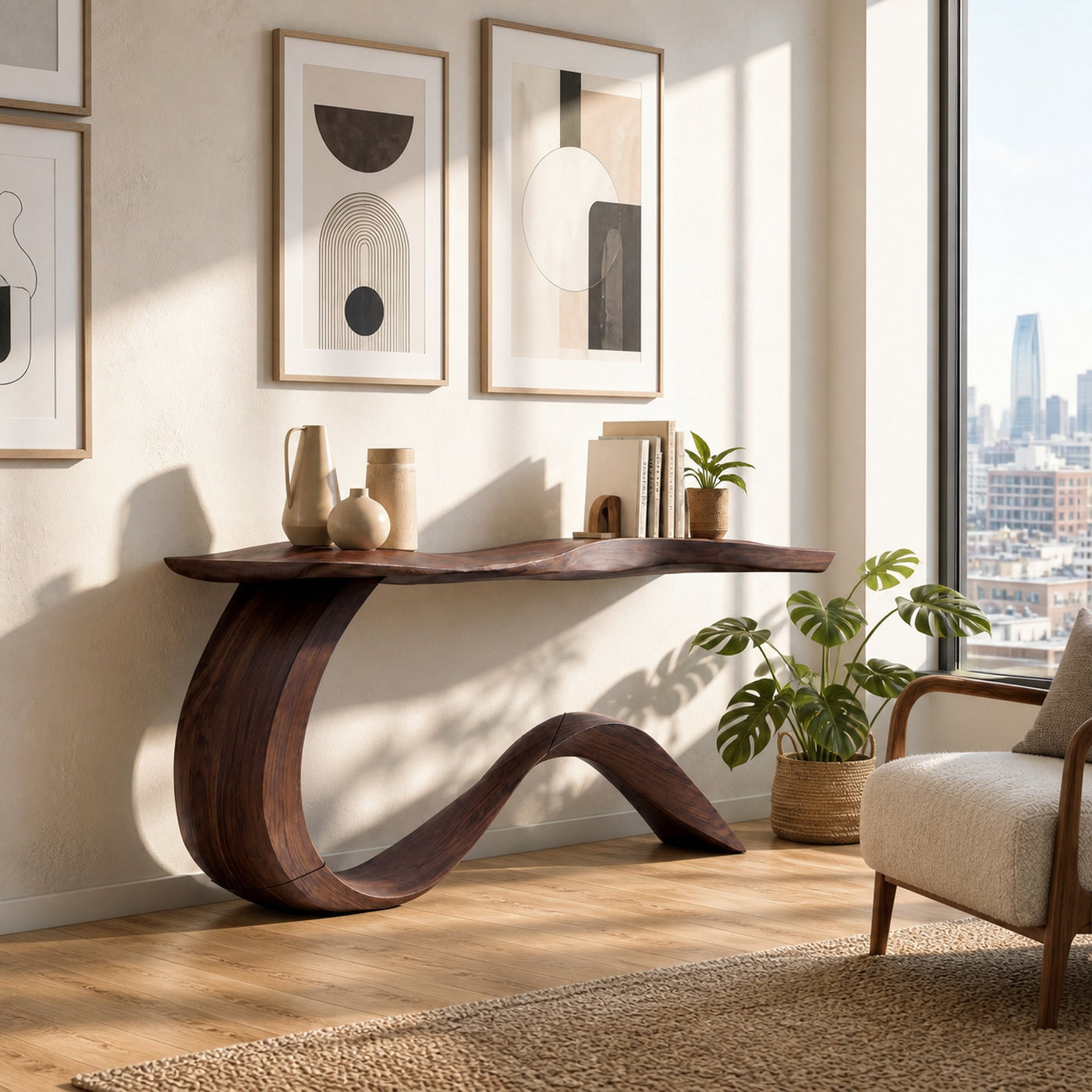 Mid Century Abstract Console Table For Office Living Room - product view 6
