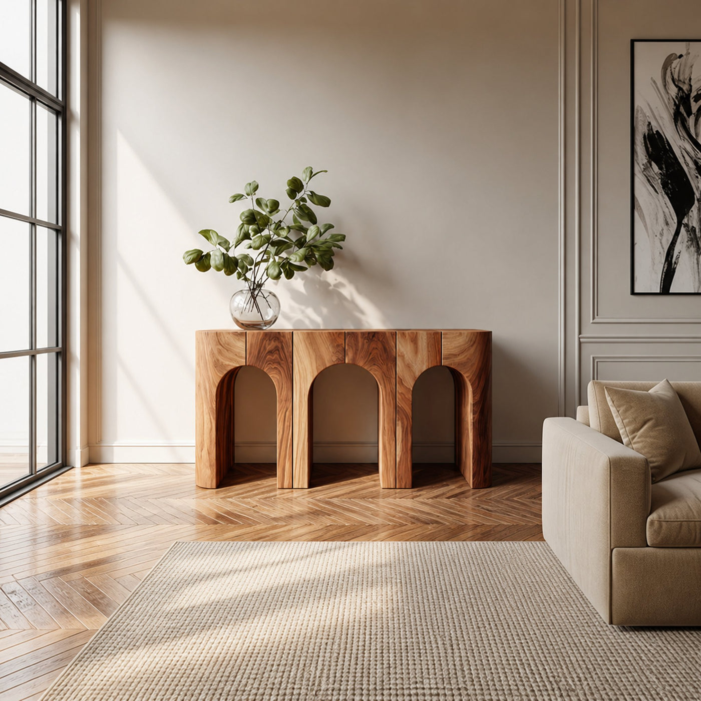 Mid Century Arch Console Table Living Room And Entryway - product view 2